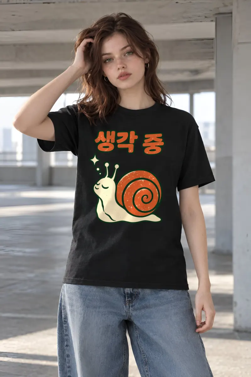 "Thinking Snail" Heavyweight Unisex Crewneck T-shirt