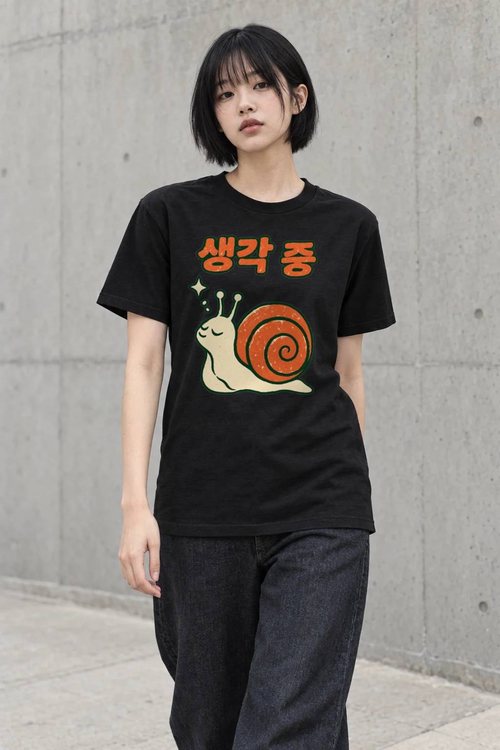 "Thinking Snail" Heavyweight Unisex Crewneck T-shirt | Gildan 5000