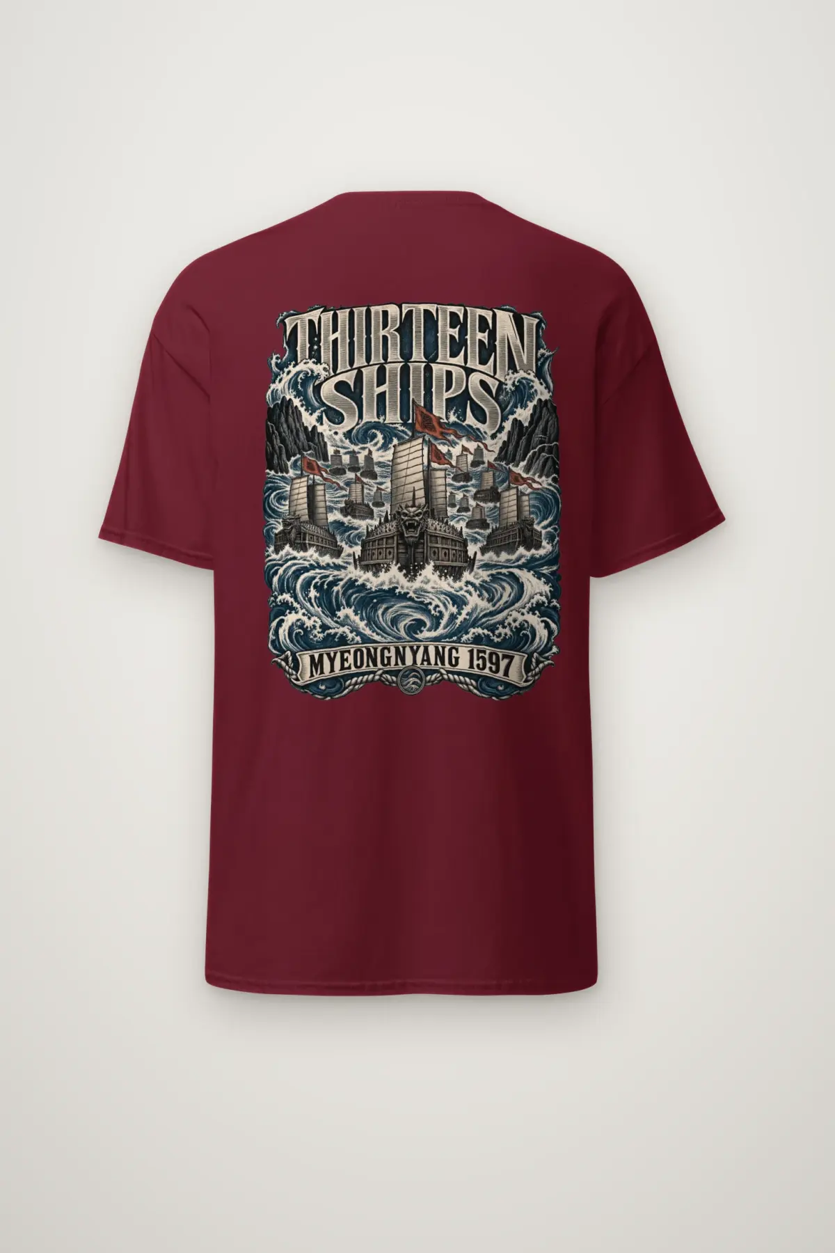 "Thirteen Ships Myeongnyang 1597" Heavyweight Unisex Crewneck T-shirt