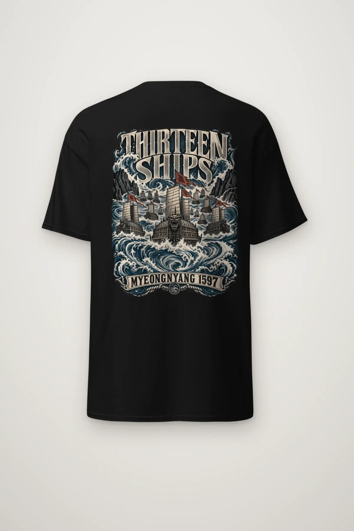 "Thirteen Ships Myeongnyang 1597" Heavyweight Unisex Crewneck T-shirt