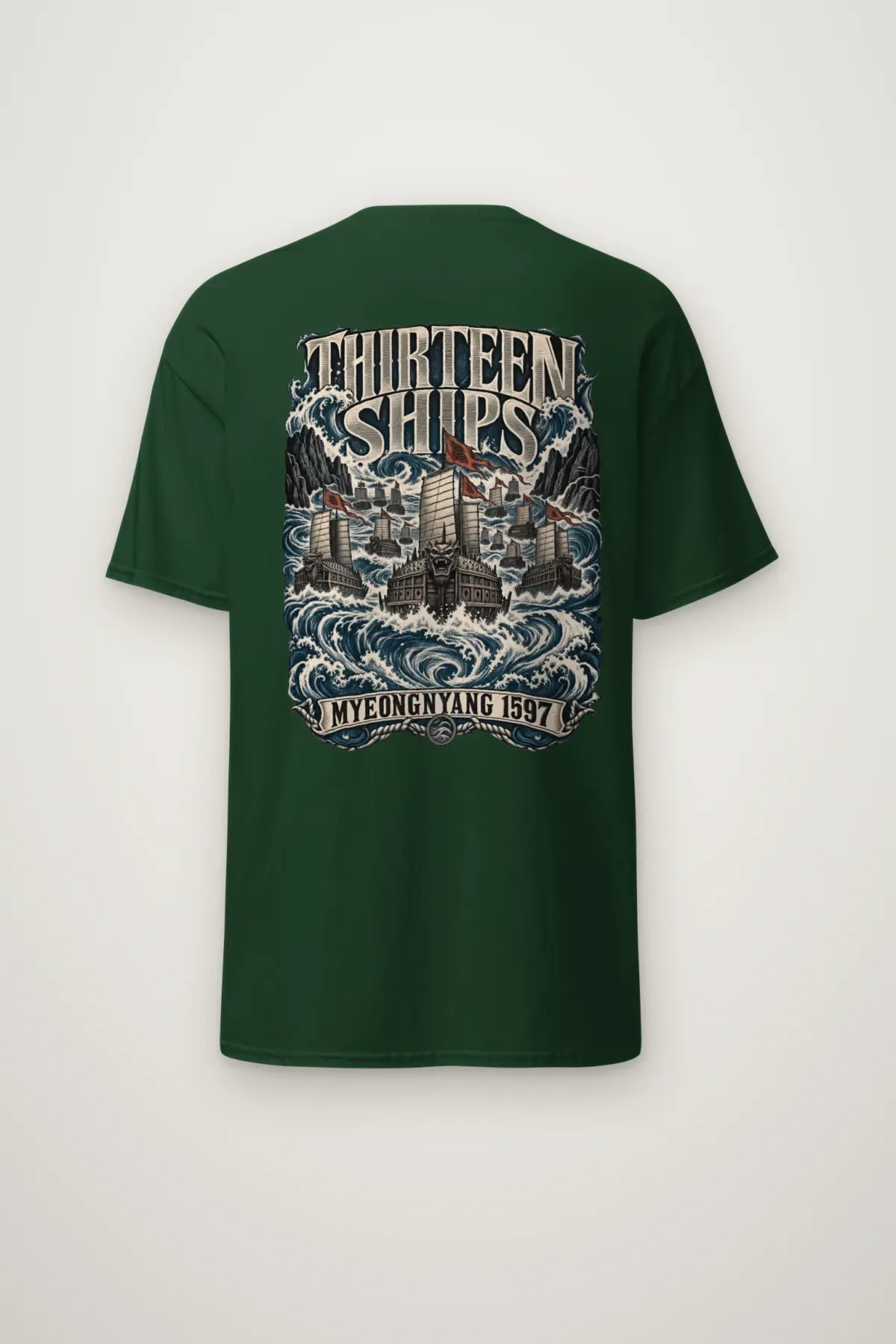 "Thirteen Ships Myeongnyang 1597" Heavyweight Unisex Crewneck T-shirt