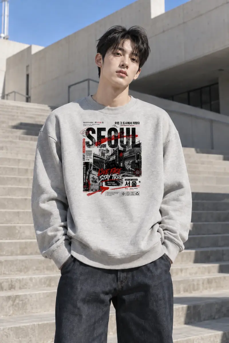 "This Is Seoul" Heavy Blend Unisex Crewneck Sweatshirt | Gildan 18000