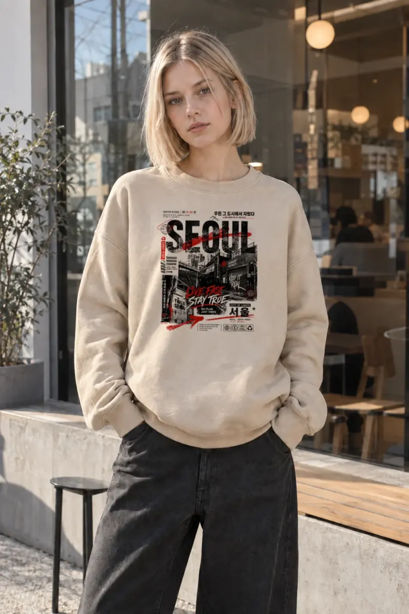 "This Is Seoul" Heavy Blend Unisex Crewneck Sweatshirt | Gildan 18000