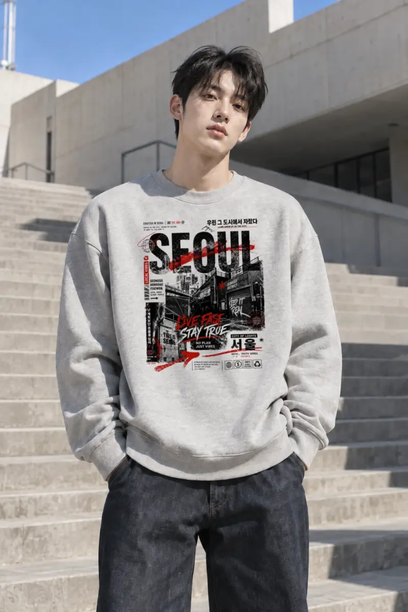 “This Is Seoul” Heavy Blend Unisex Crewneck Sweatshirt | Gildan 18000