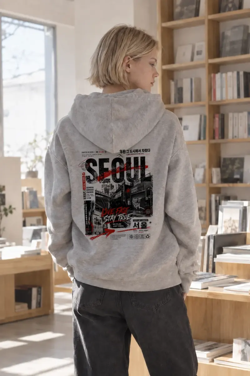 "This Is Seoul" Heavy Blend Unisex Pullover Hoodie | Gildan 18500
