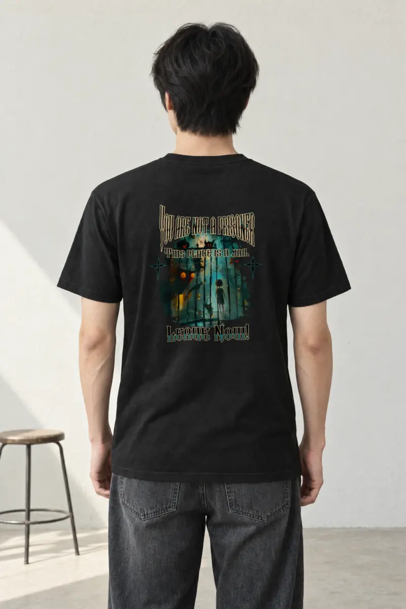 "This Place Is A Jail" Heavyweight Unisex Crewneck T-shirt