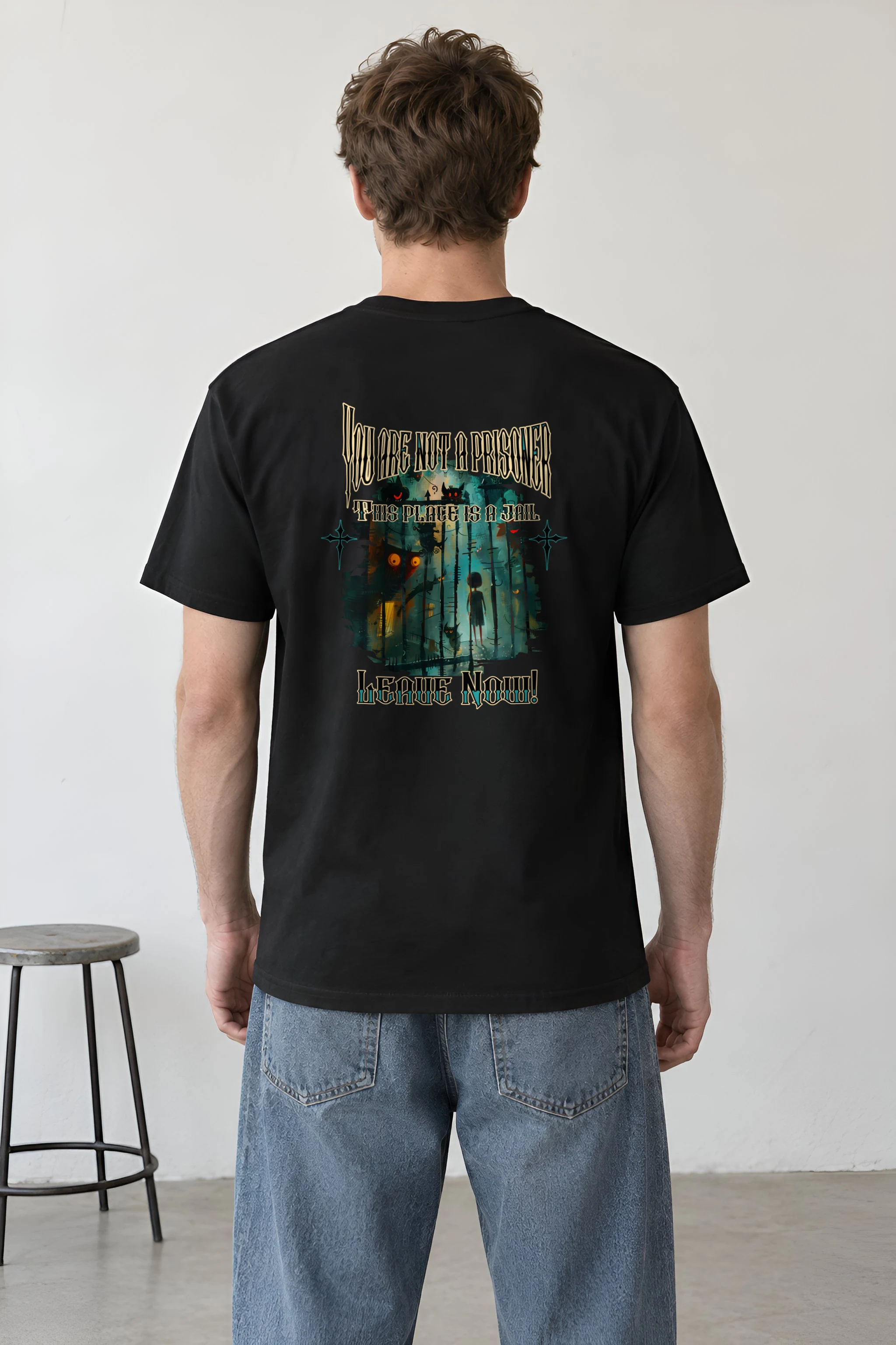 "This Place Is A Jail" Heavyweight Unisex Crewneck T-shirt