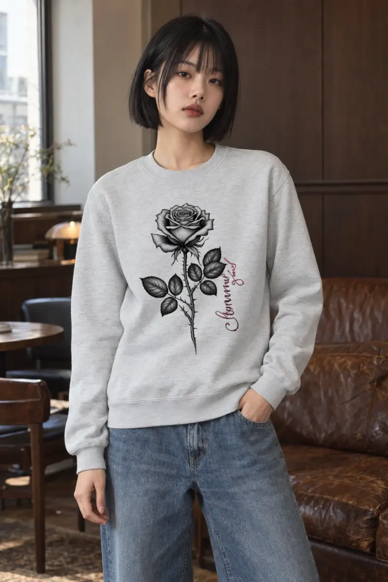 "Thorny Rose Stem" Heavy Blend Unisex Crewneck Sweatshirt