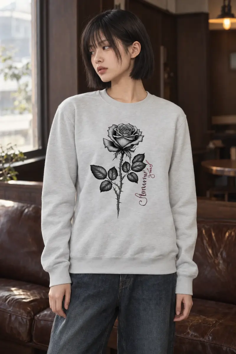 "Thorny Rose Stem" Heavy Blend Unisex Crewneck Sweatshirt