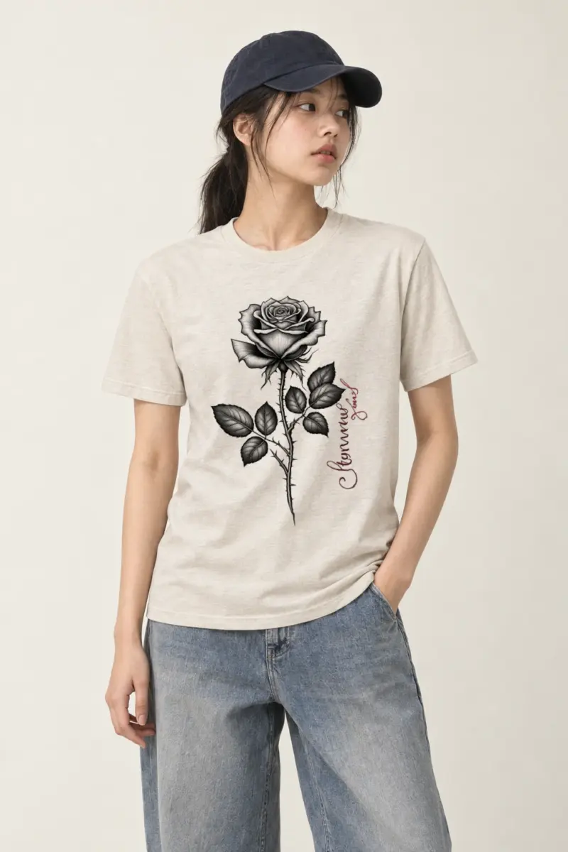 "Thorny Rose Stem" Heavyweight Unisex Crewneck T-shirt