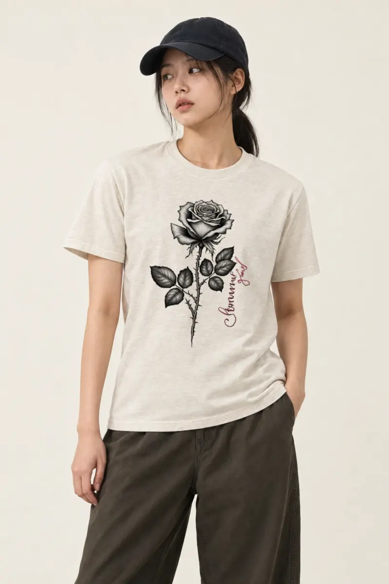 "Thorny Rose Stem" Heavyweight Unisex Crewneck T-shirt