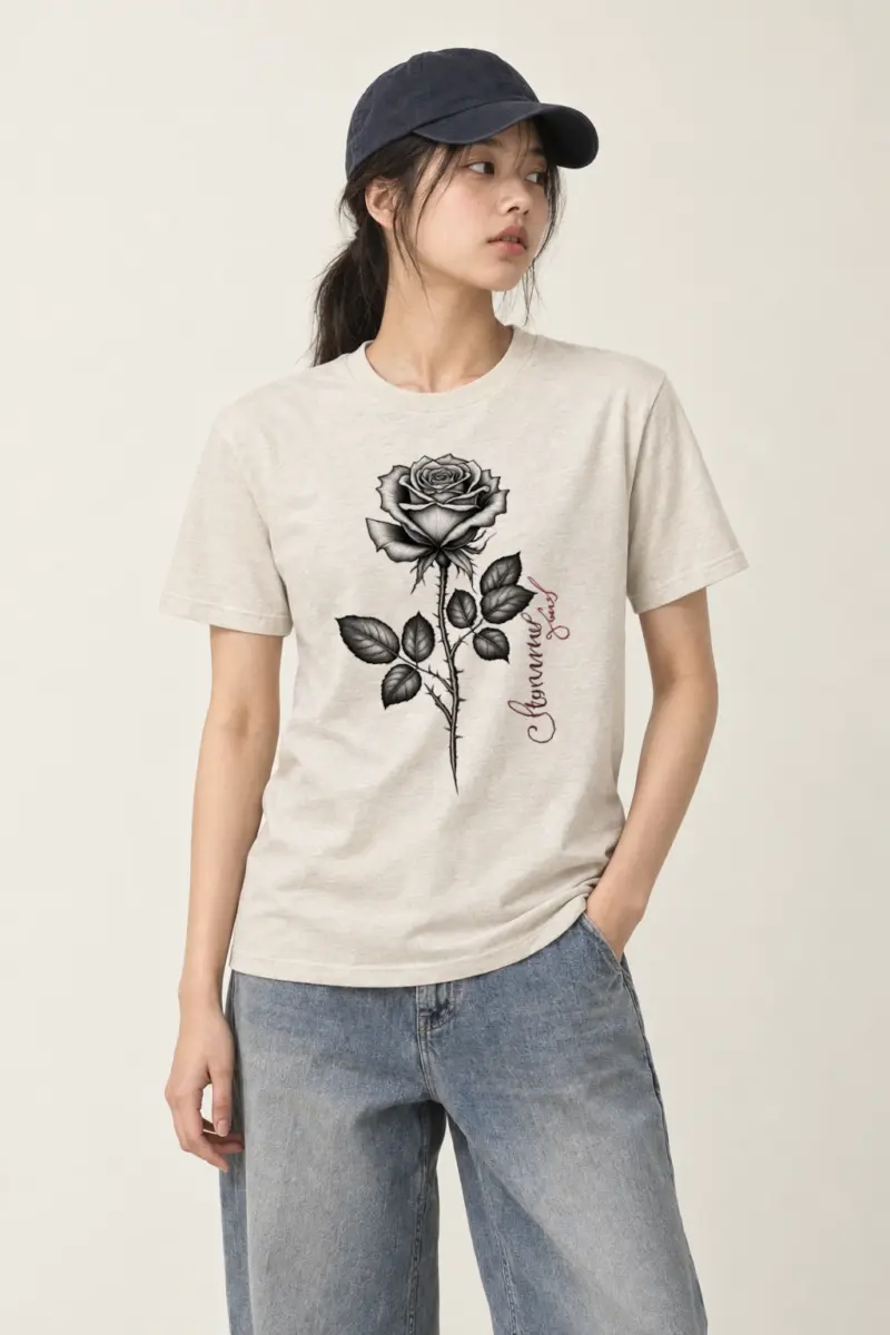 "Thorny Rose Stem" Heavyweight Unisex Crewneck T-shirt