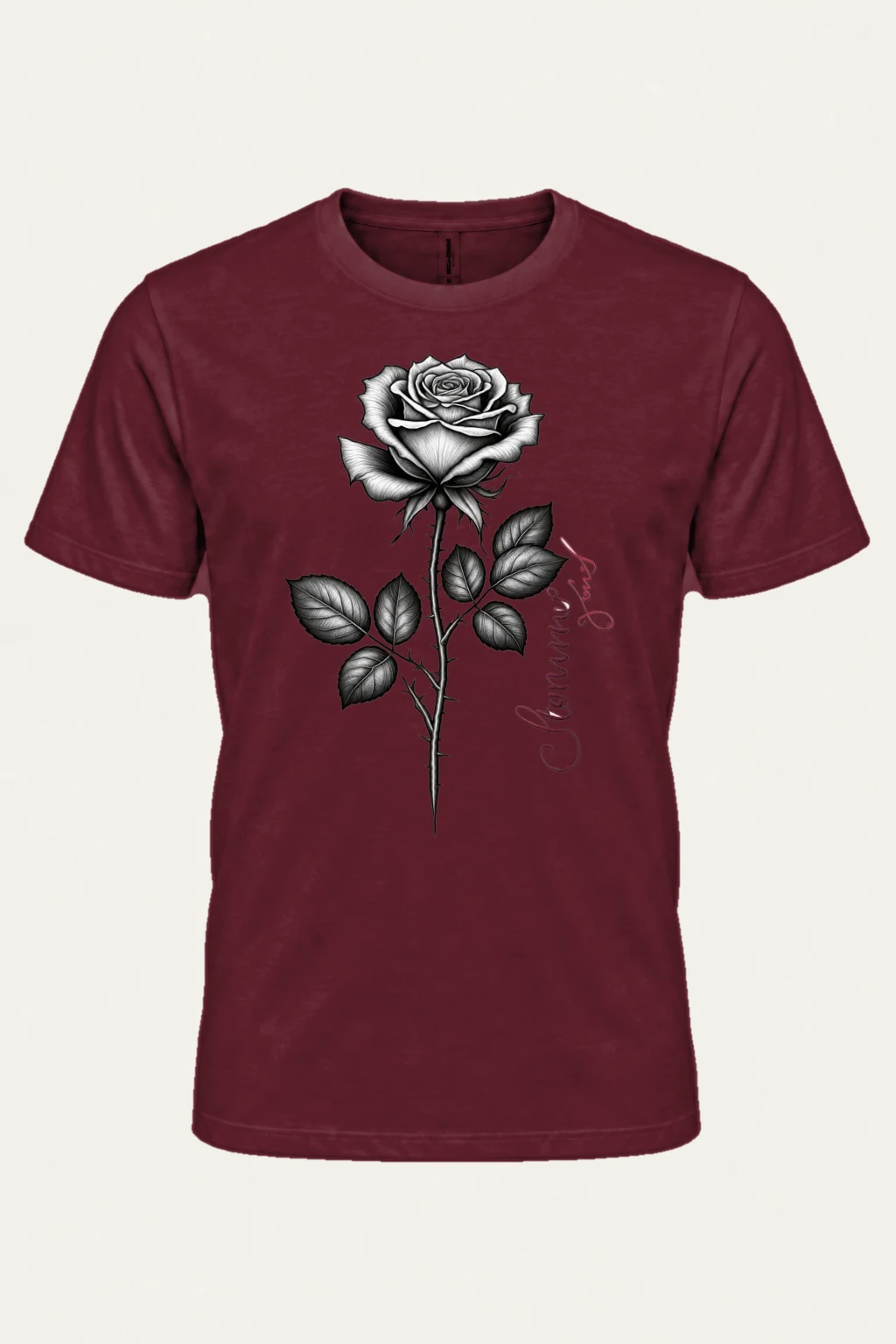 "Thorny Rose Stem" Heavyweight Unisex Crewneck T-shirt | Gildan 5000