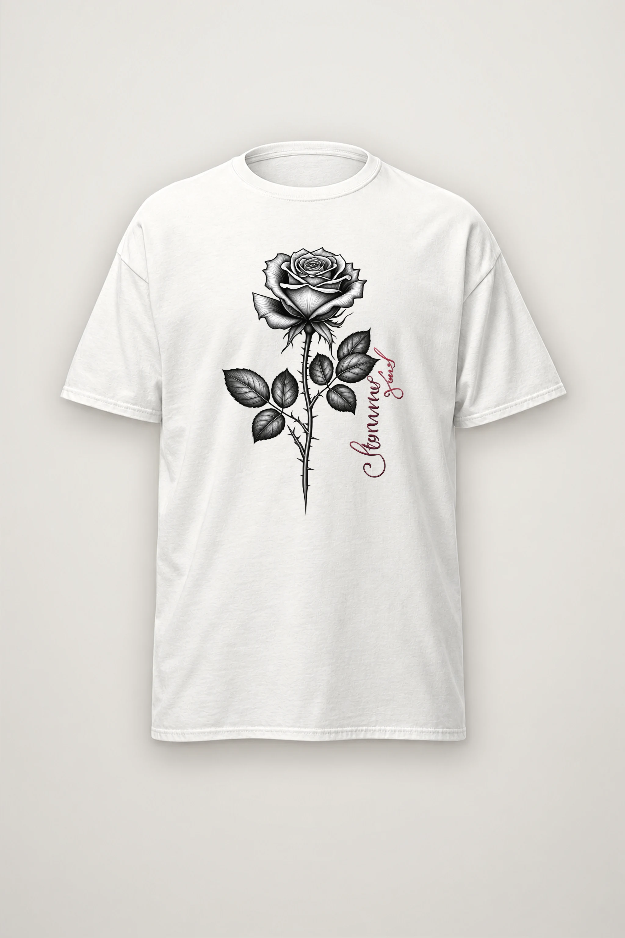 "Thorny Rose Stem" Heavyweight Unisex Crewneck T-shirt