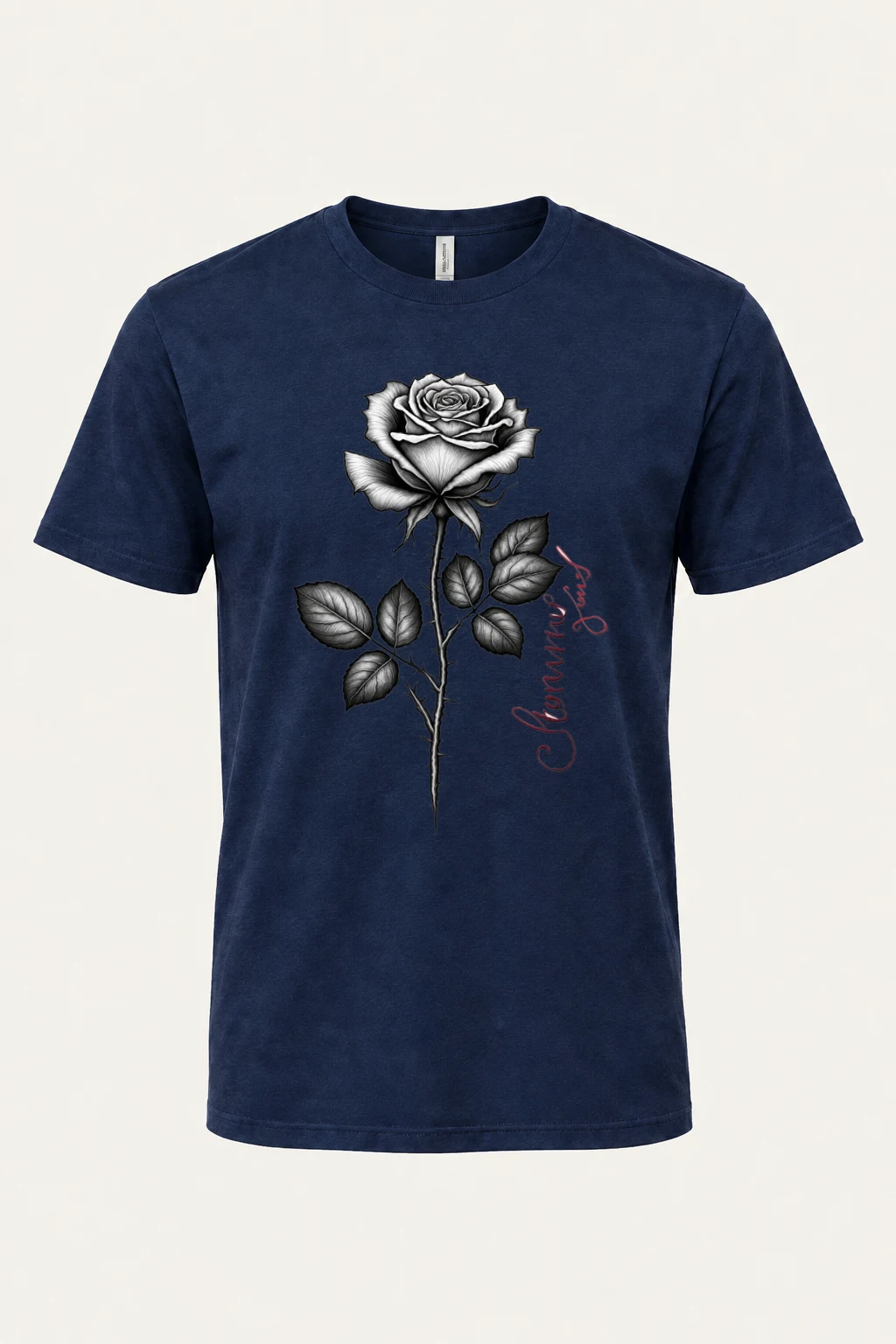 "Thorny Rose Stem" Heavyweight Unisex Crewneck T-shirt | Gildan 5000