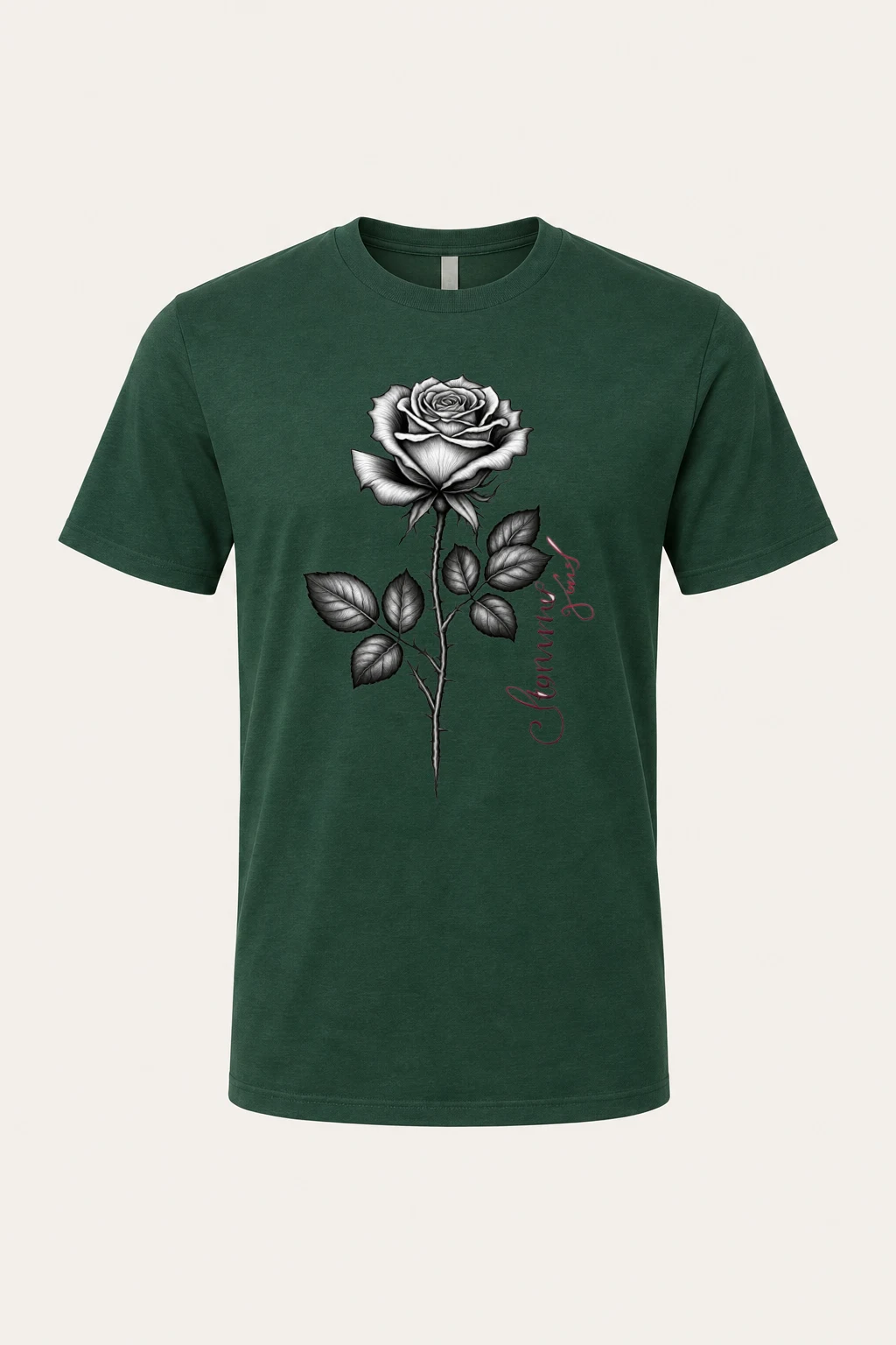"Thorny Rose Stem" Heavyweight Unisex Crewneck T-shirt | Gildan 5000