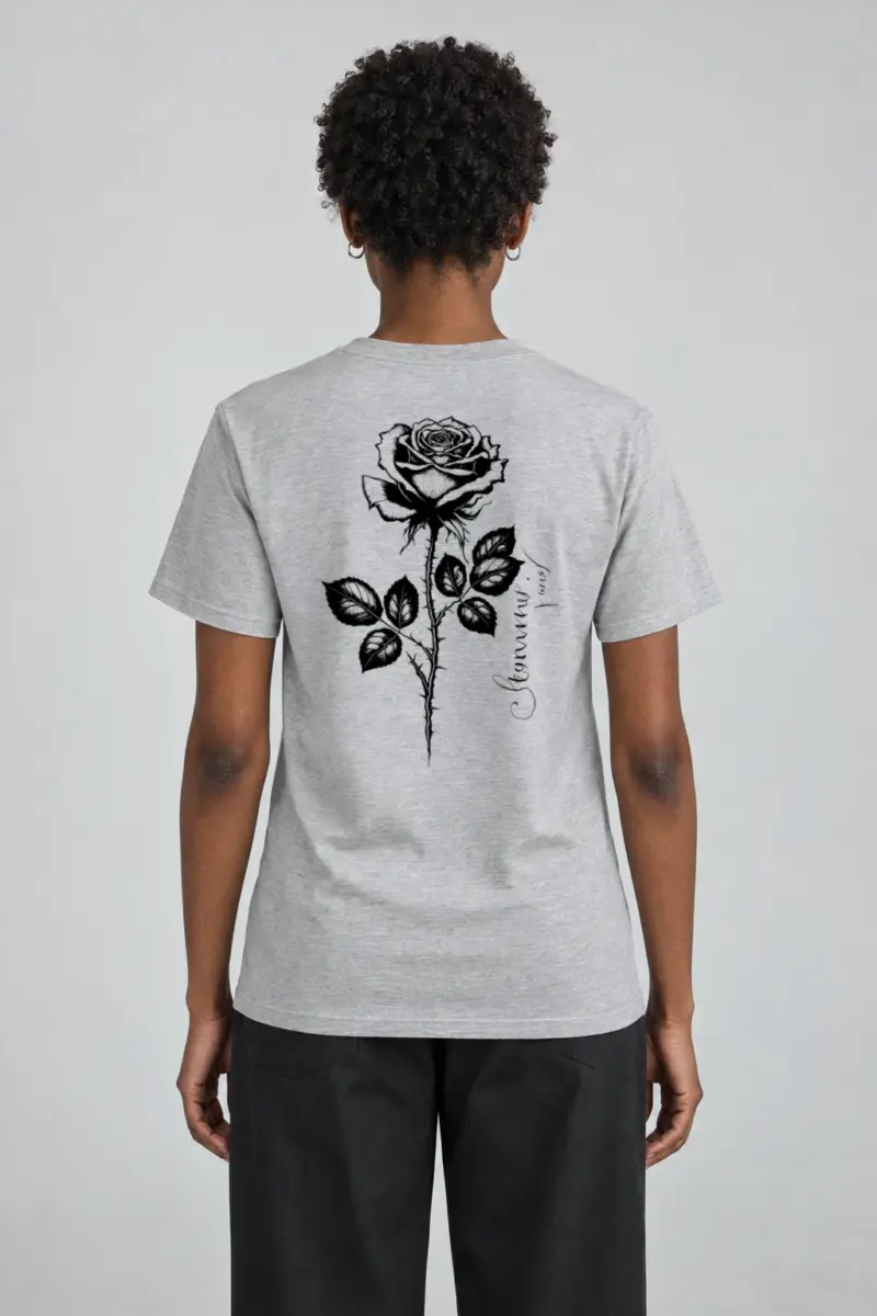 "Thorny Rose Study" Heavyweight Unisex Crewneck T-shirt | Gildan 5000