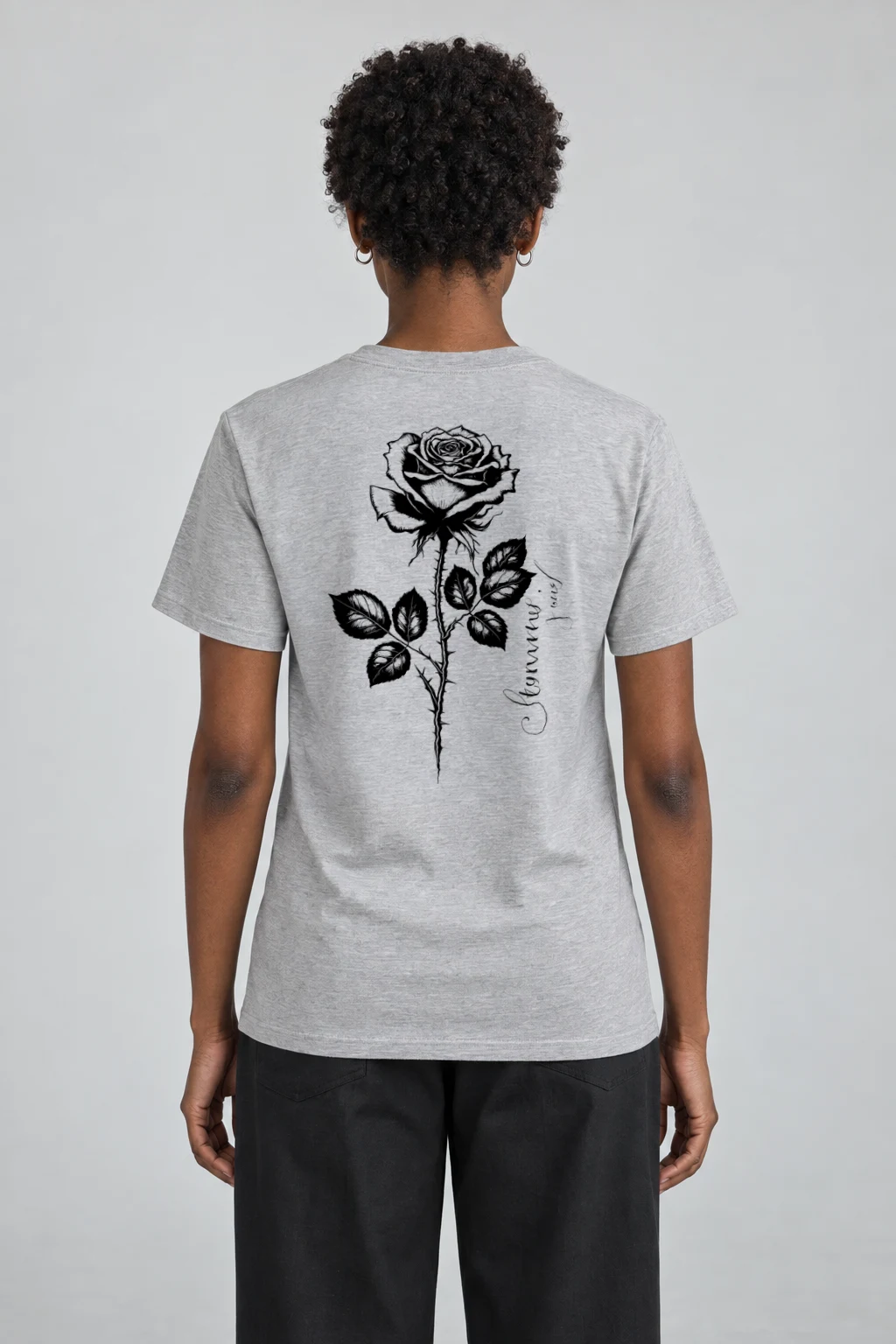 "Thorny Rose Study" Heavyweight Unisex Crewneck T-shirt | Gildan 5000