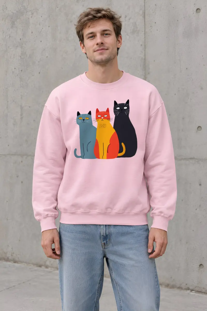 "Three Cat Lineup" Heavy Blend Unisex Crewneck Sweatshirt