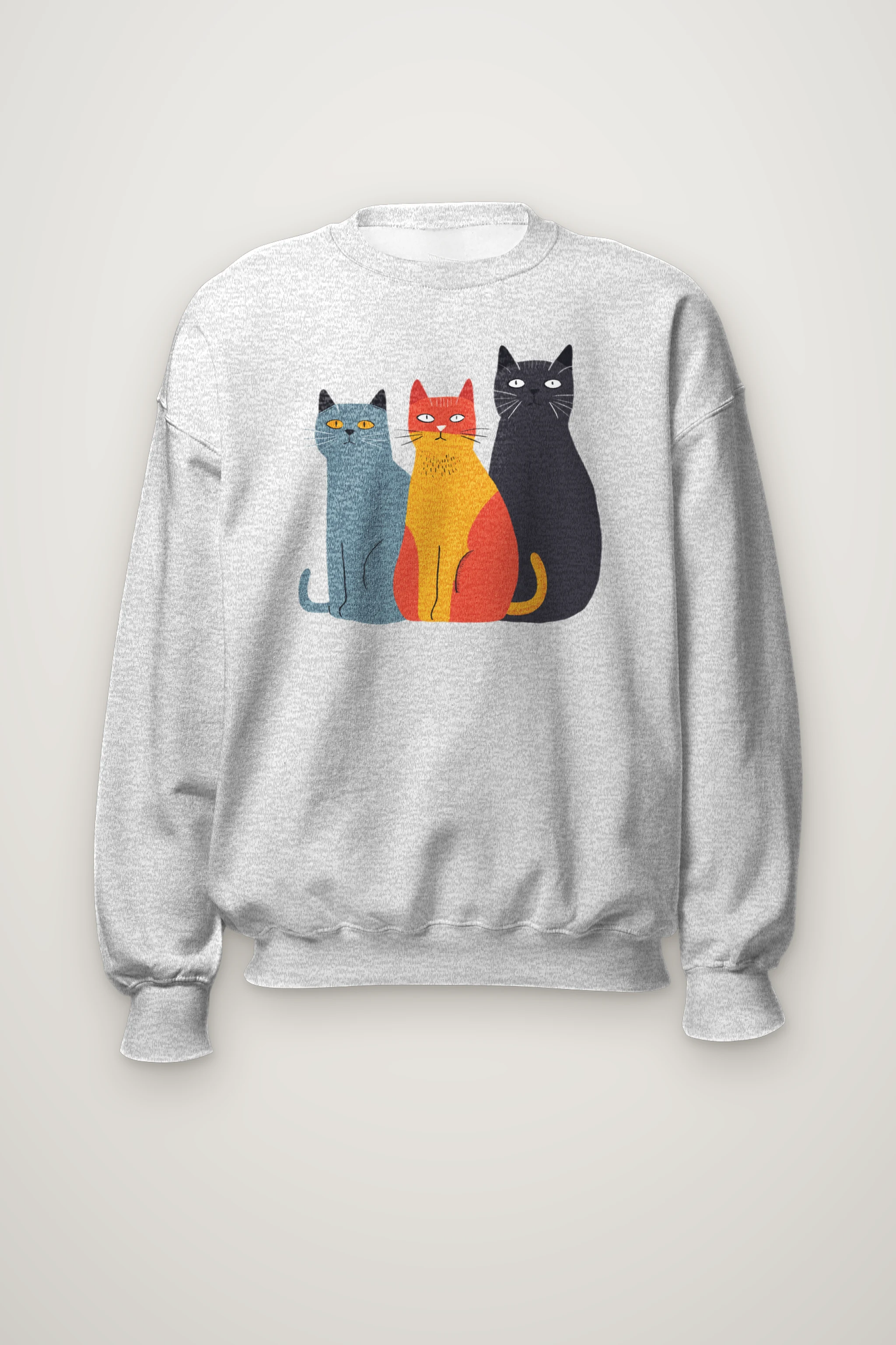"Three Cat Lineup" Heavy Blend Unisex Crewneck Sweatshirt