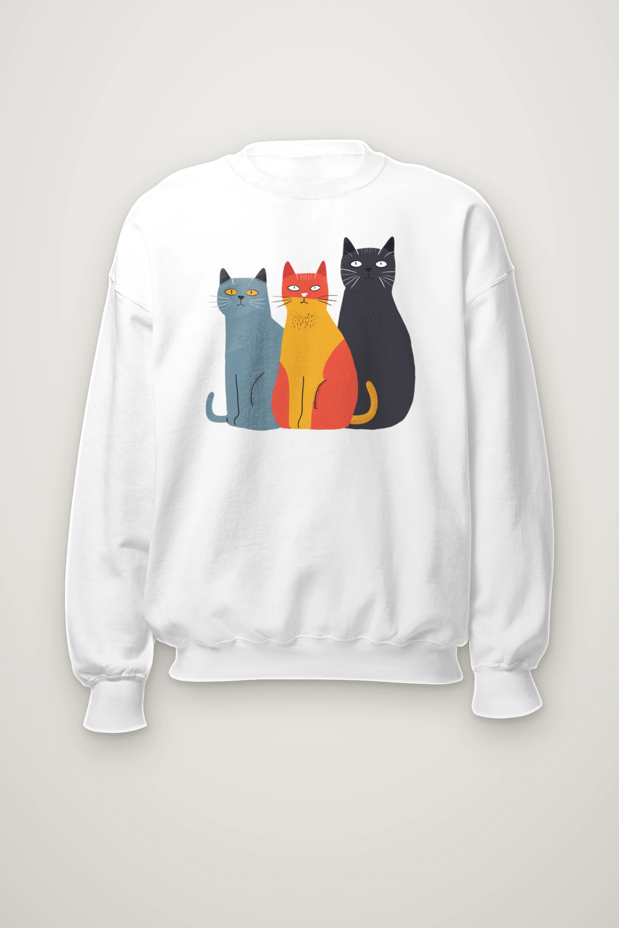 "Three Cat Lineup" Heavy Blend Unisex Crewneck Sweatshirt
