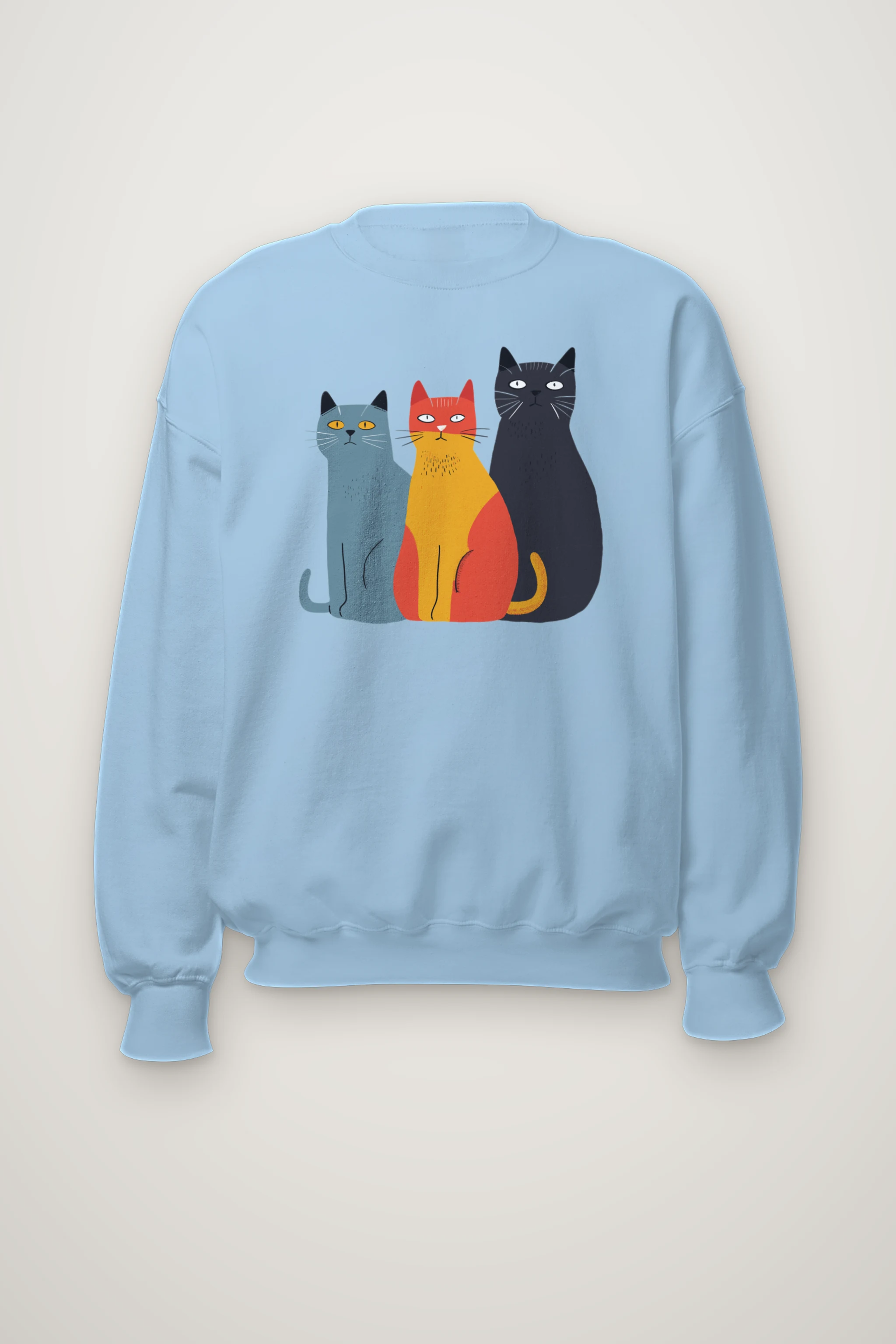 "Three Cat Lineup" Heavy Blend Unisex Crewneck Sweatshirt