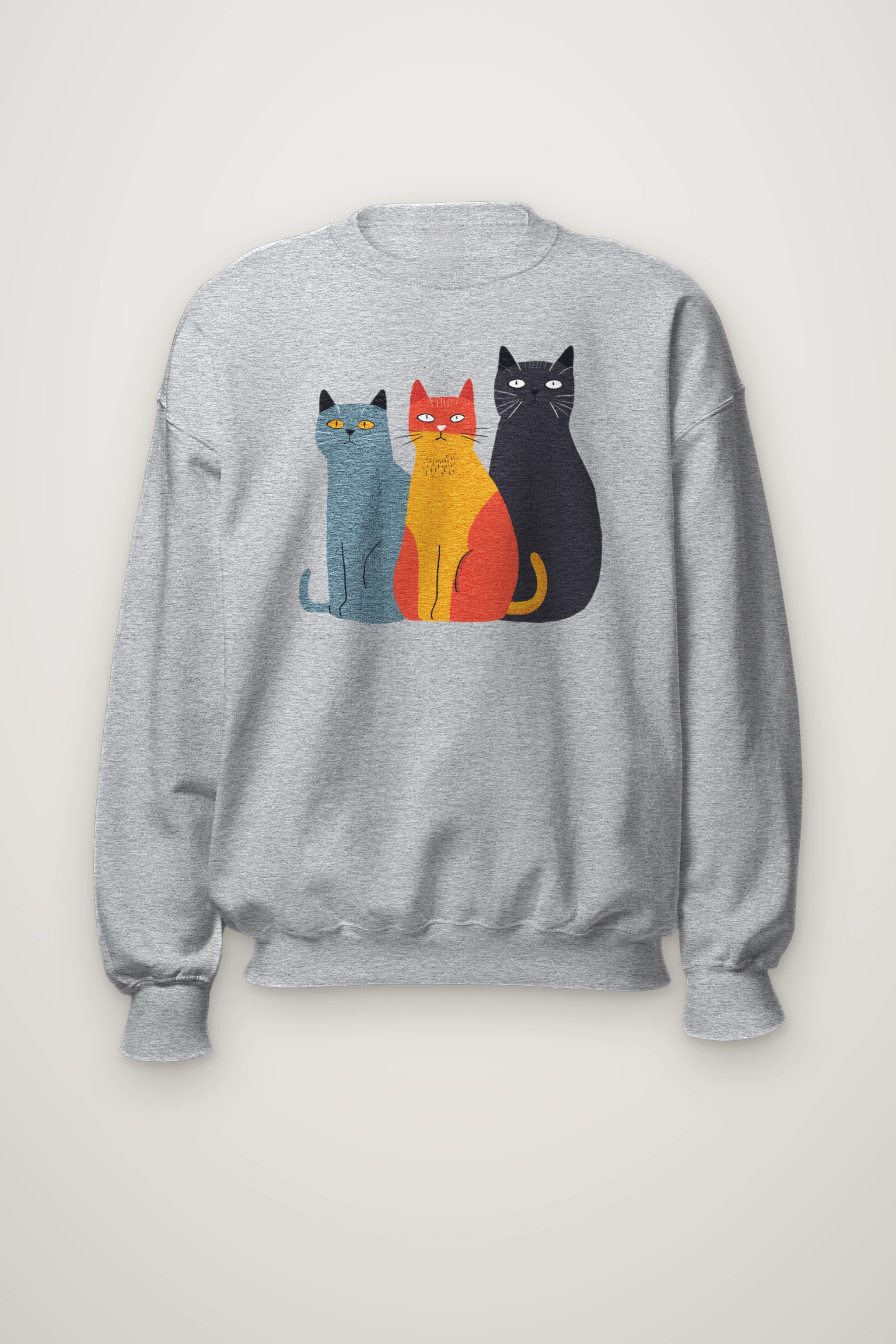 "Three Cat Lineup" Heavy Blend Unisex Crewneck Sweatshirt
