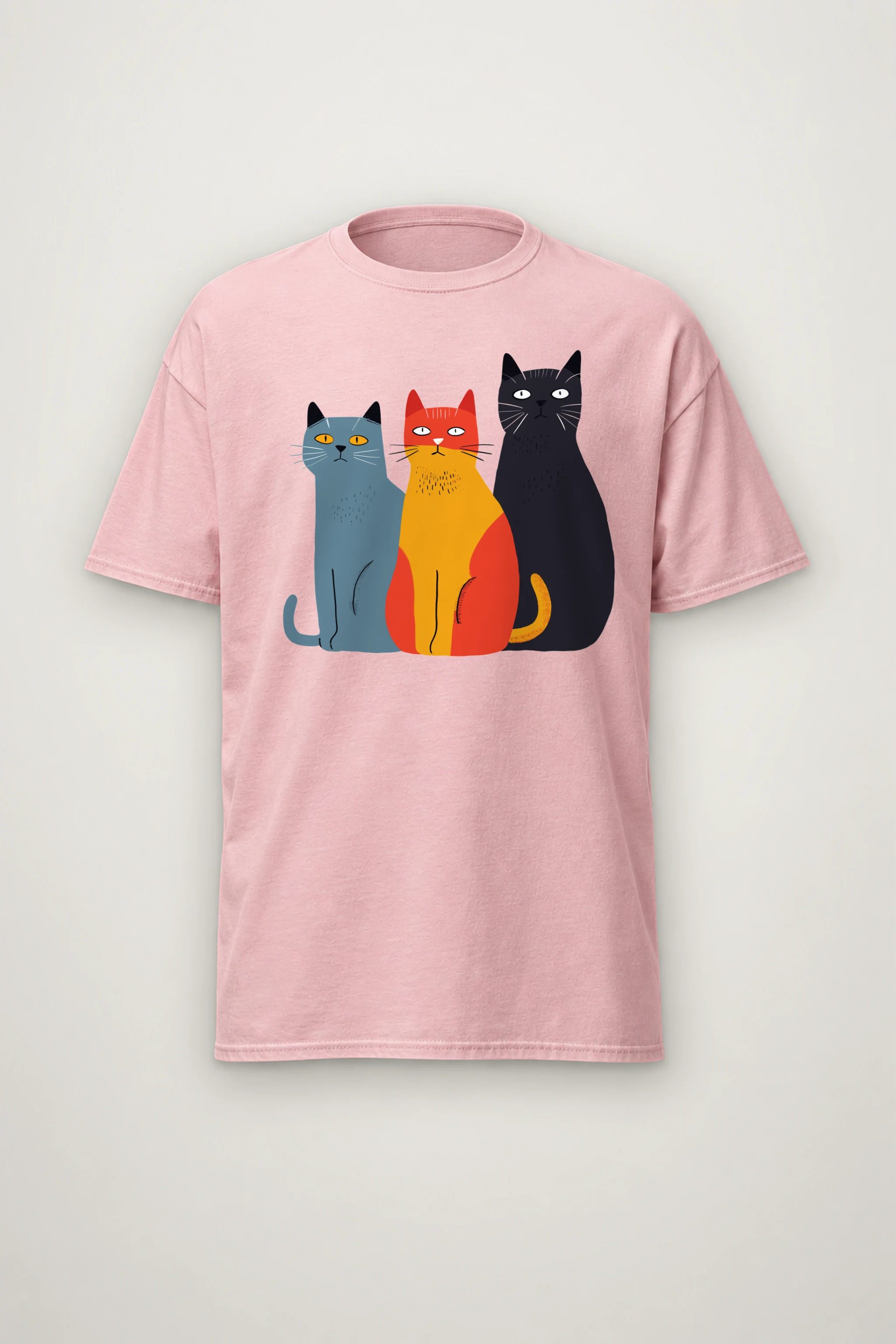 "Three Cat Lineup" Heavyweight Unisex Crewneck T-shirt