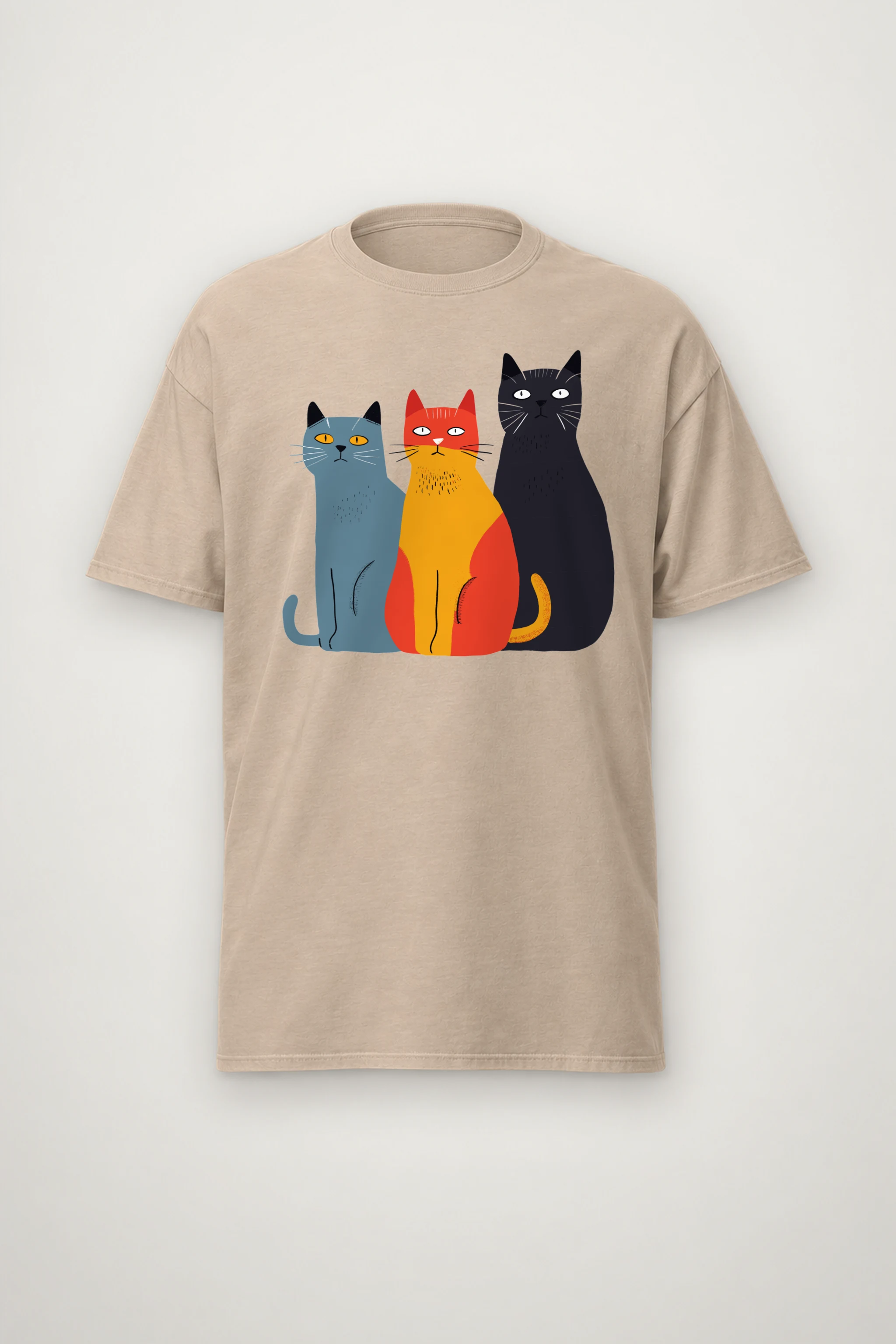 "Three Cat Lineup" Heavyweight Unisex Crewneck T-shirt