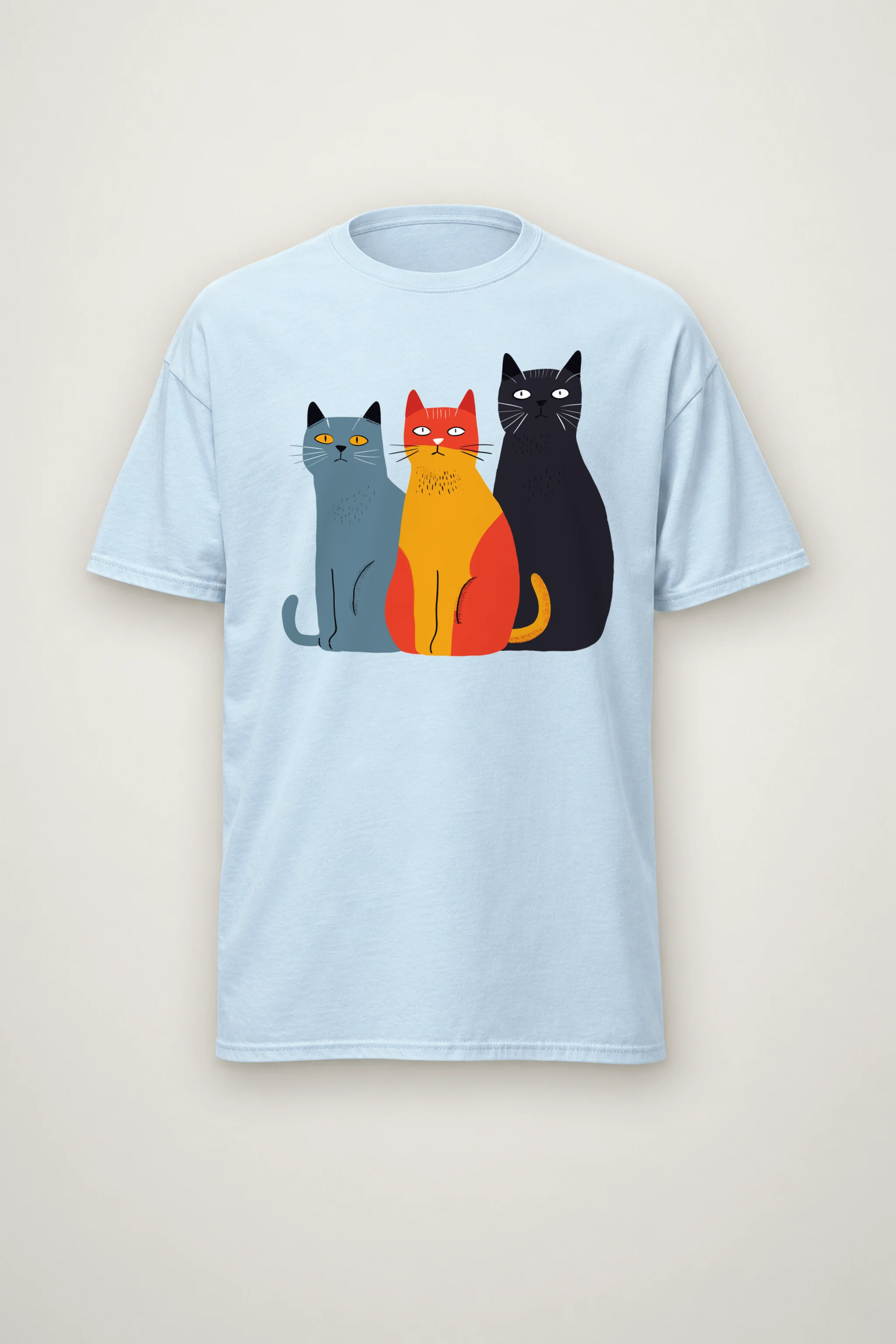 "Three Cat Lineup" Heavyweight Unisex Crewneck T-shirt