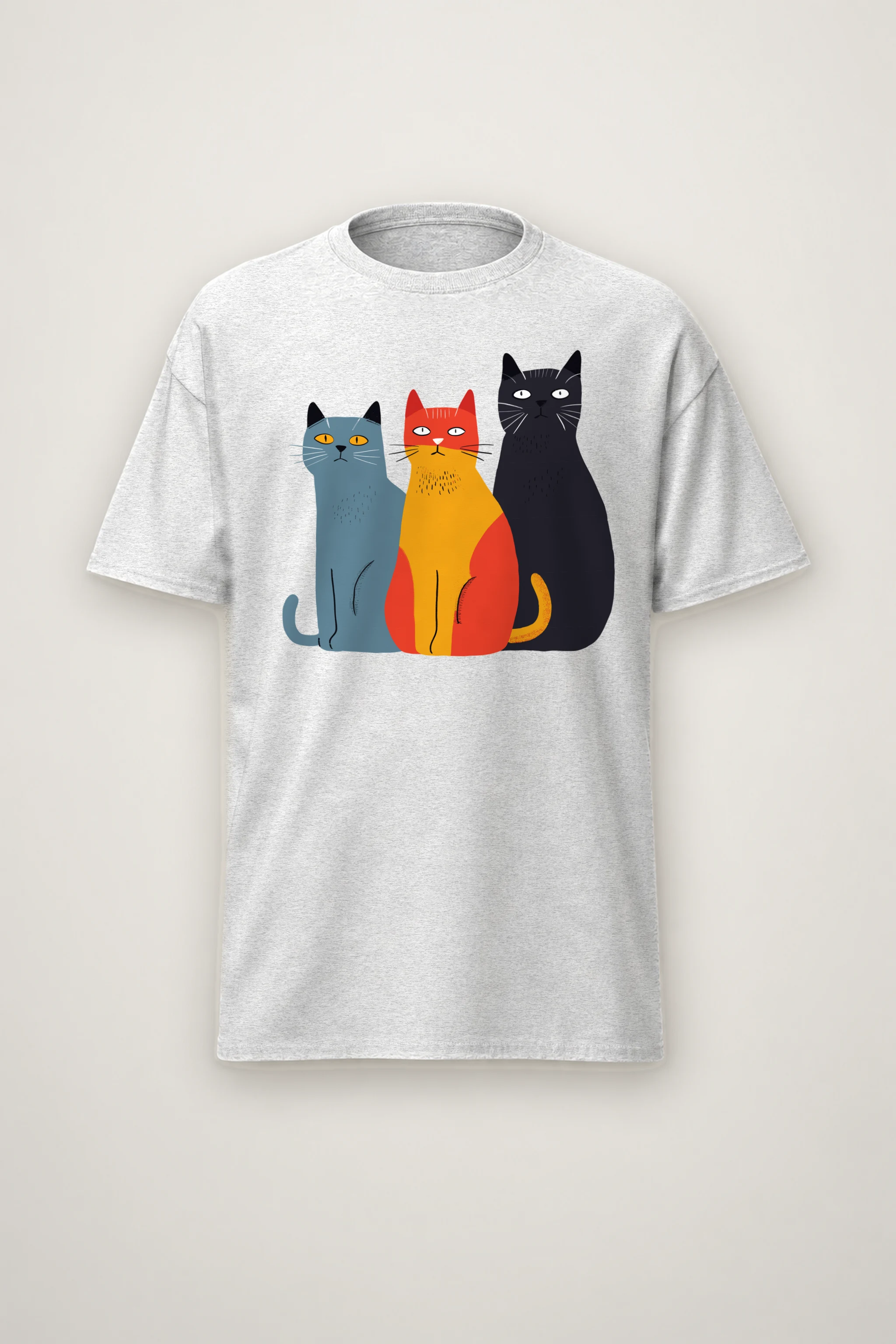 "Three Cat Lineup" Heavyweight Unisex Crewneck T-shirt