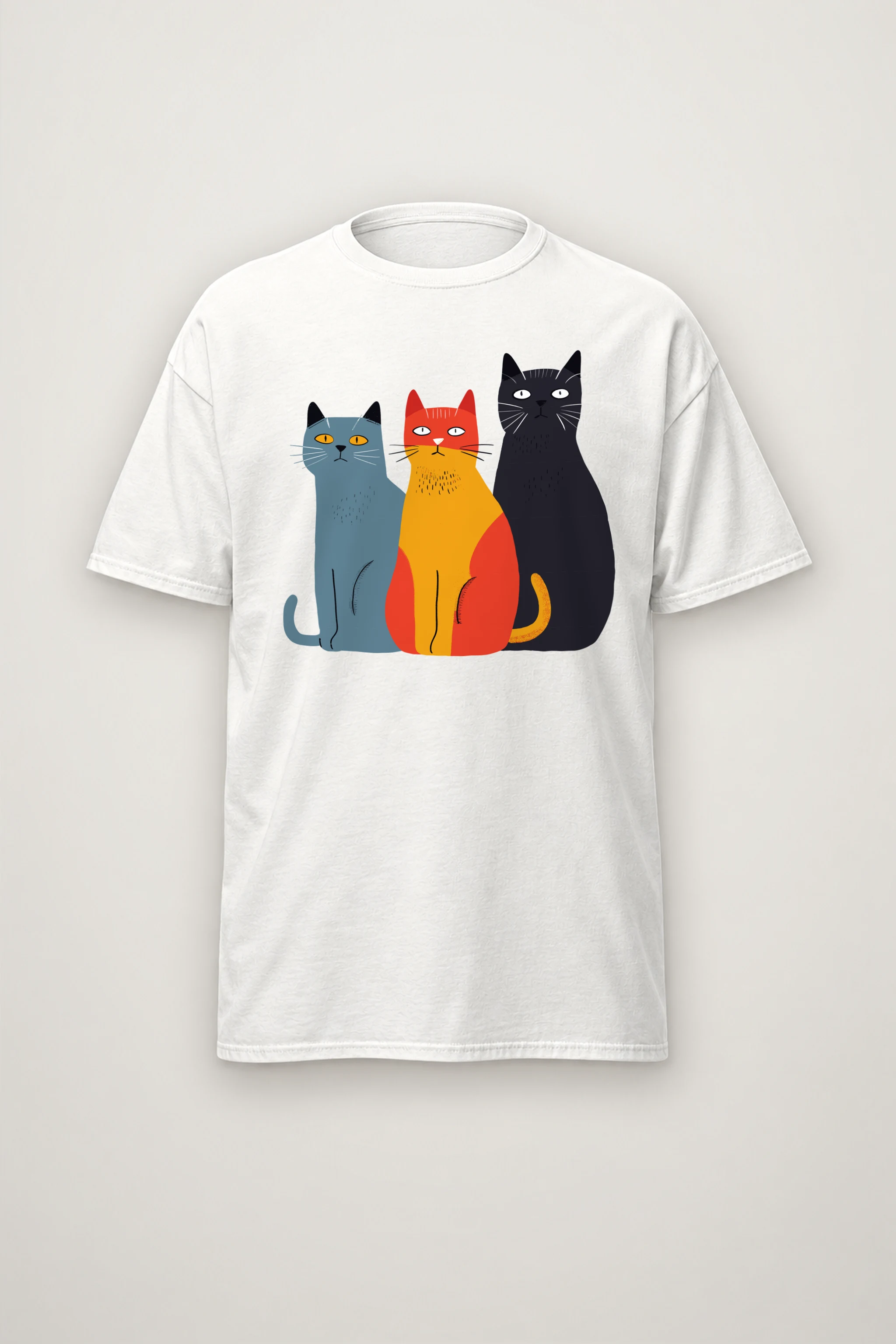 "Three Cat Lineup" Heavyweight Unisex Crewneck T-shirt