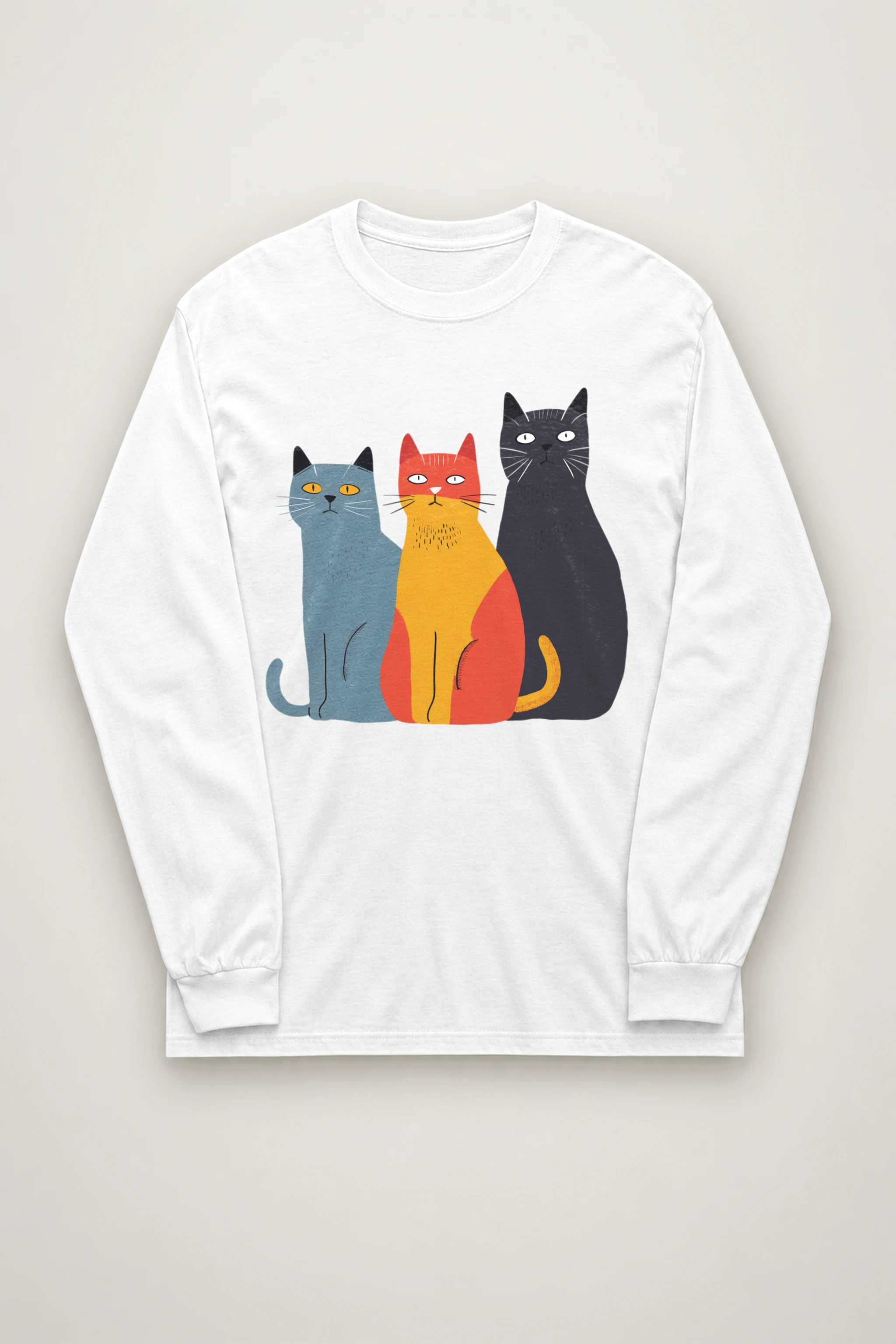 "Three Cat Lineup" Unisex Longsleeve T-shirt