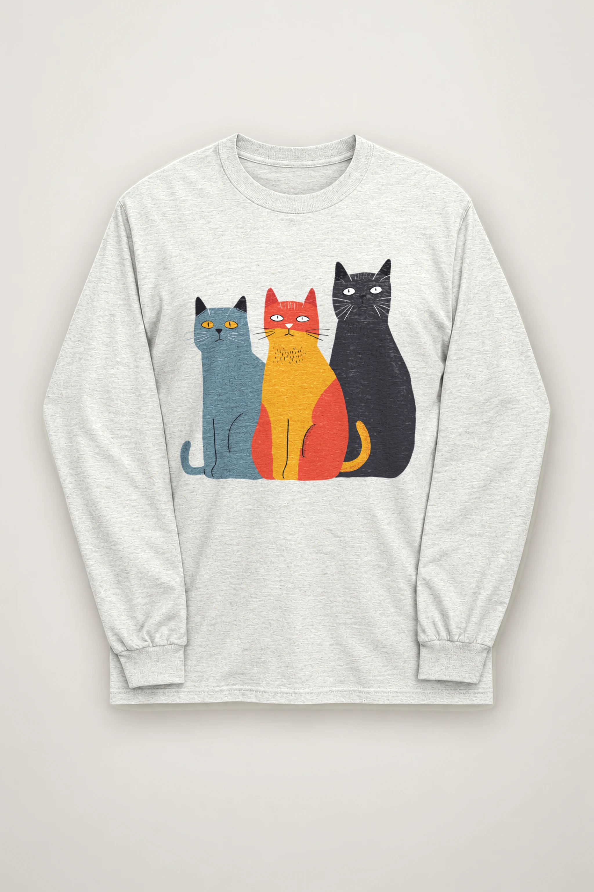"Three Cat Lineup" Unisex Longsleeve T-shirt