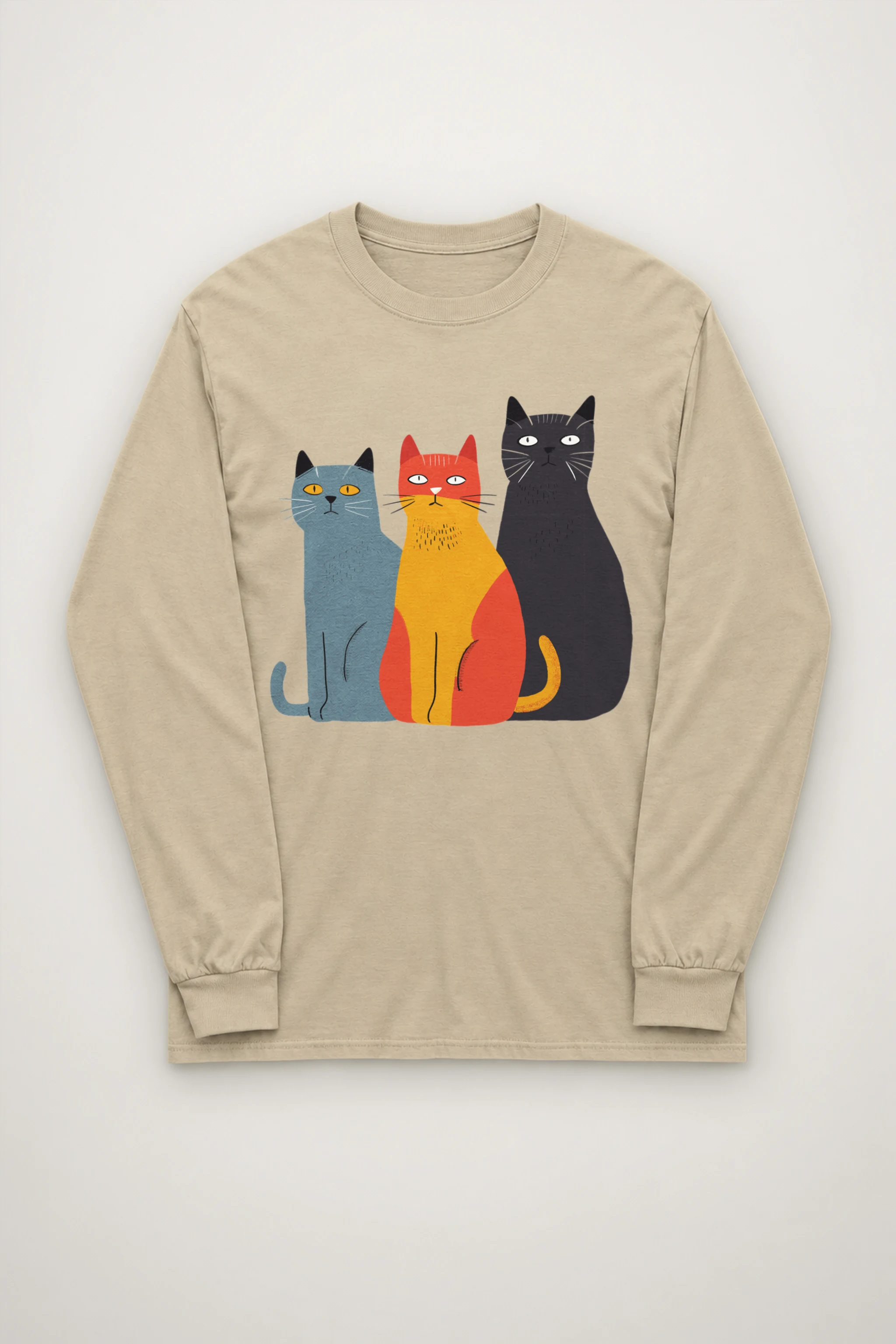 "Three Cat Lineup" Unisex Longsleeve T-shirt
