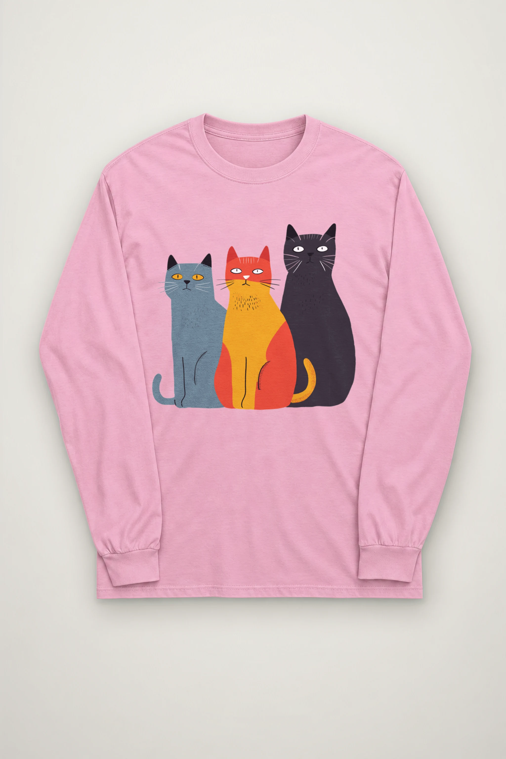 "Three Cat Lineup" Unisex Longsleeve T-shirt