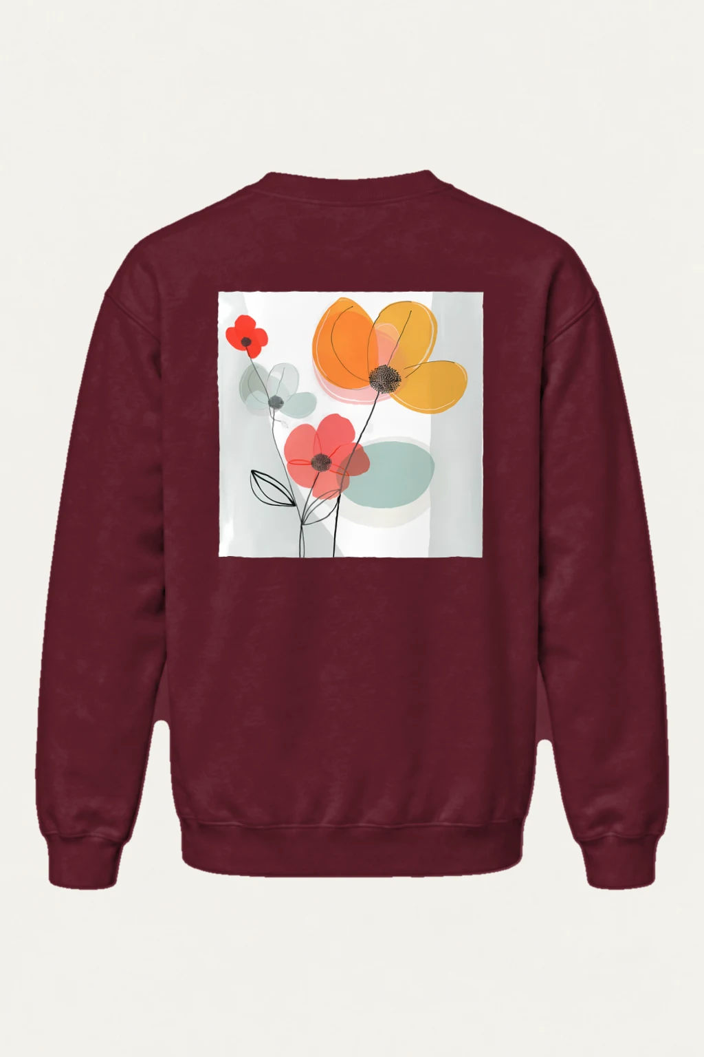 "Three Flower Lines" Heavy Blend Unisex Crewneck Sweatshirt | Gildan 18000