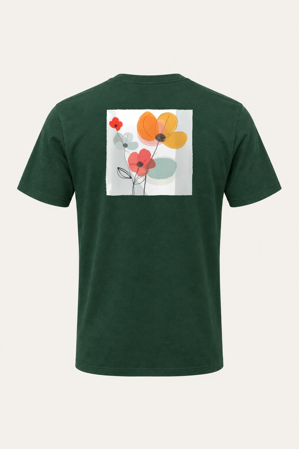 "Three Flowers" Heavyweight Unisex Crewneck T-shirt | Gildan 5000