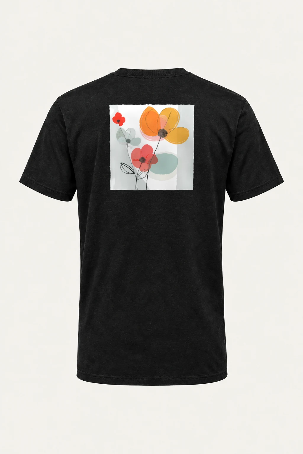 "Three Flowers" Heavyweight Unisex Crewneck T-shirt | Gildan 5000