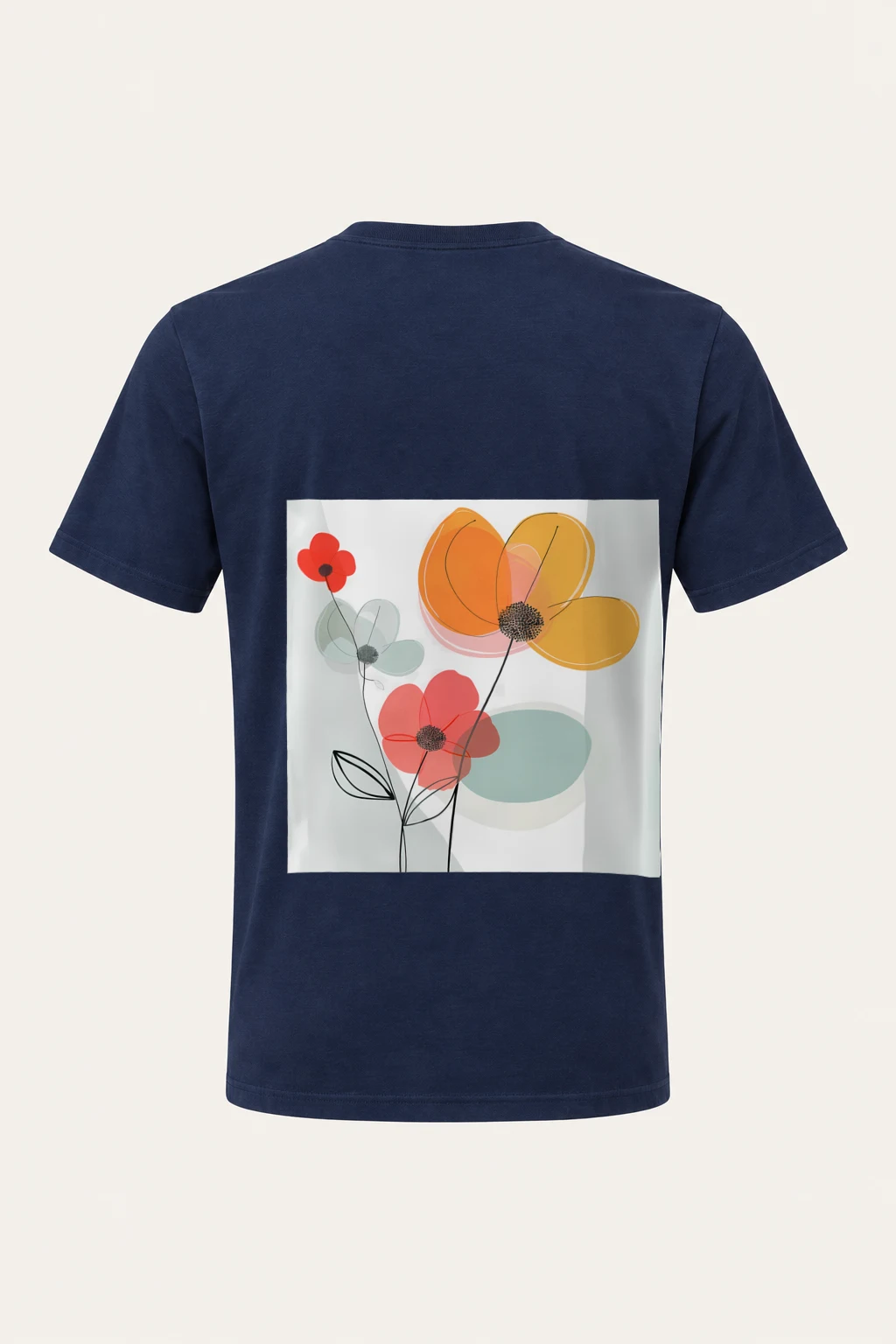"Three Flowers" Heavyweight Unisex Crewneck T-shirt | Gildan 5000