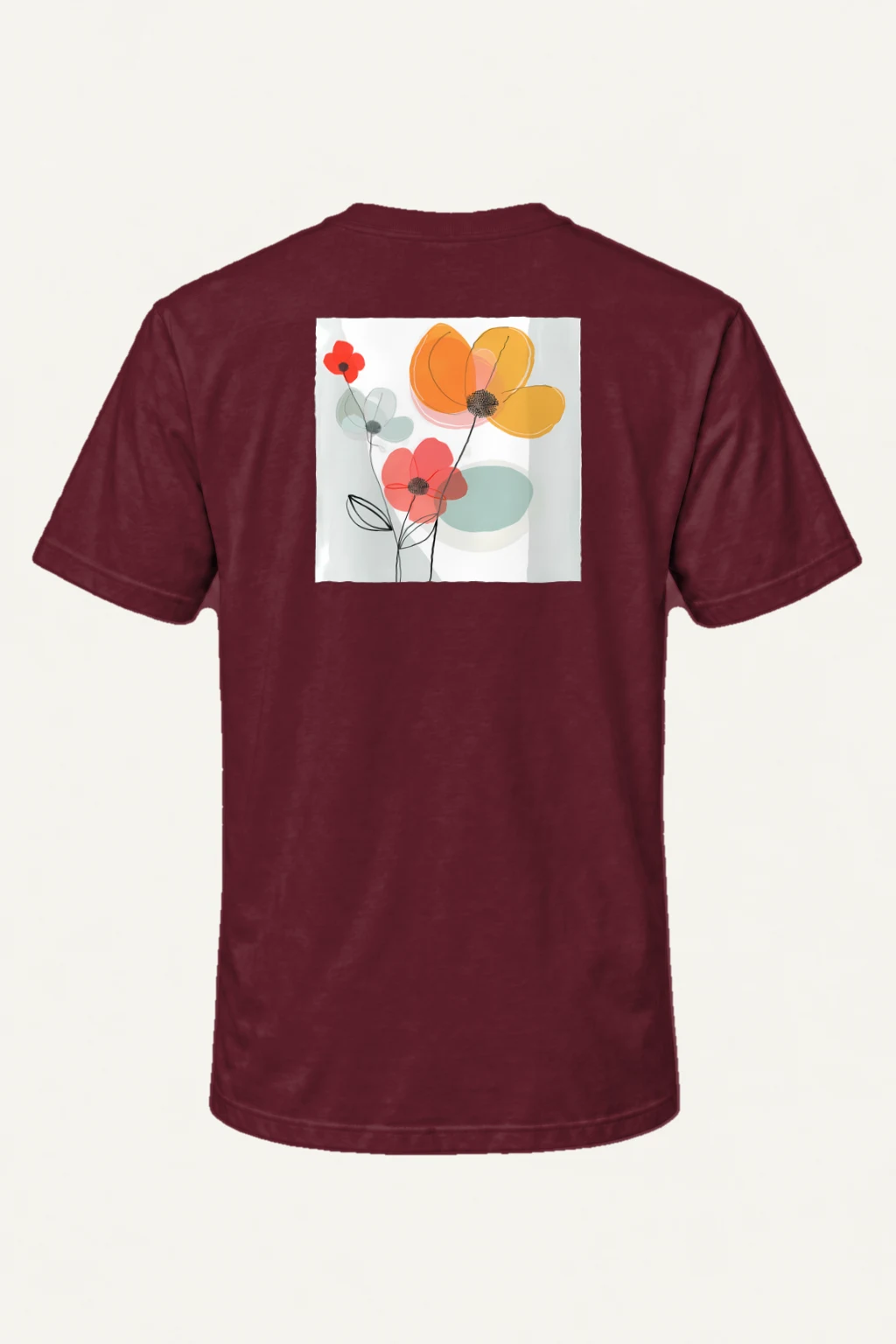 "Three Flowers" Heavyweight Unisex Crewneck T-shirt | Gildan 5000