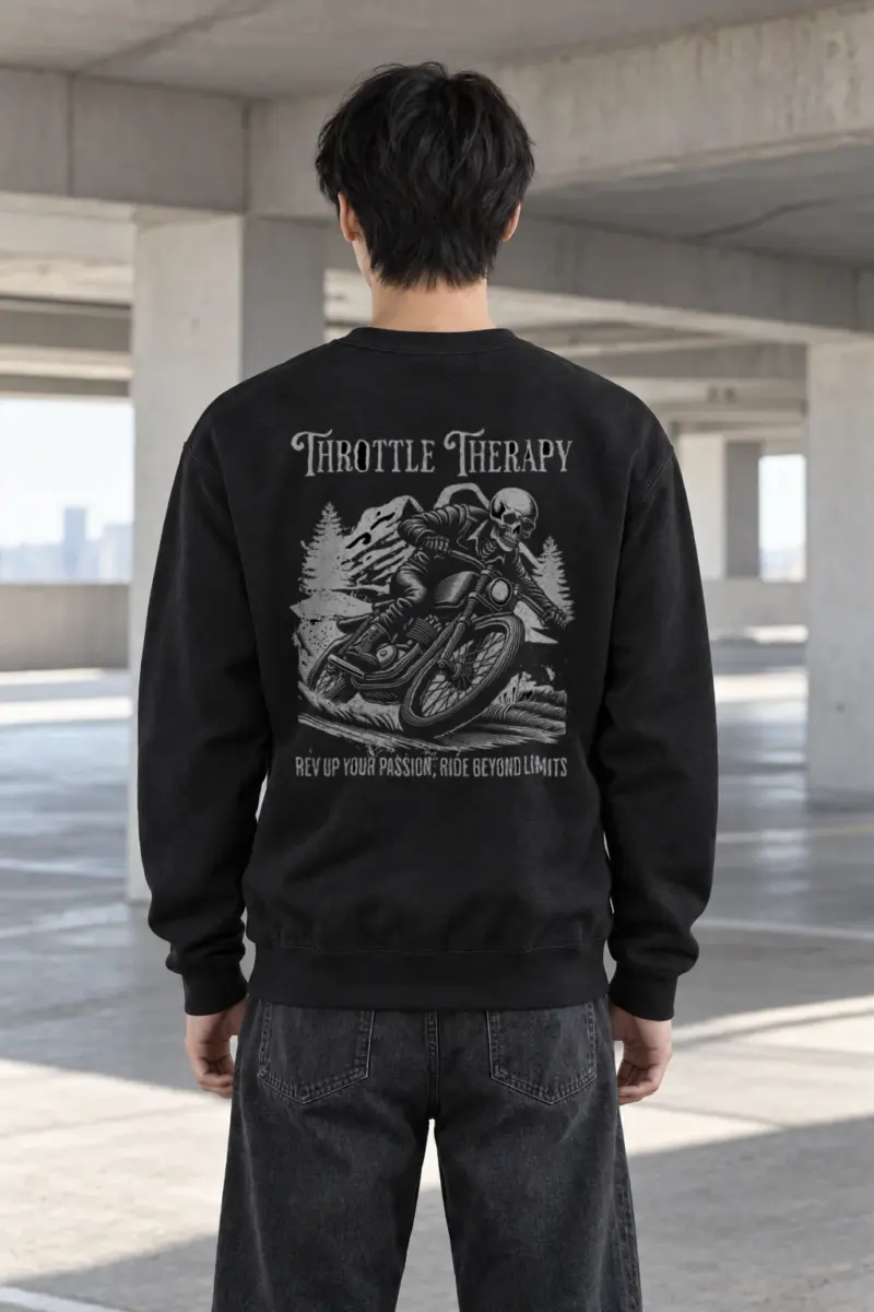"Throttle Therapy" Heavy Blend Unisex Crewneck Sweatshirt | Gildan 18000