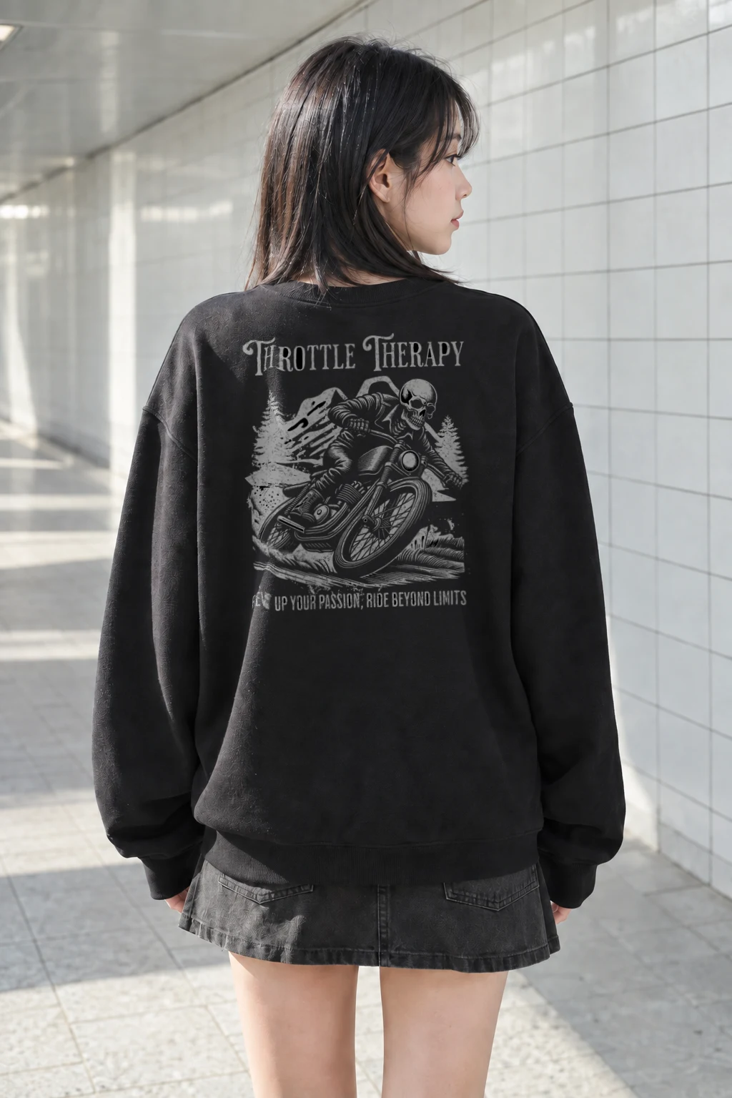 "Throttle Therapy" Heavy Blend Unisex Crewneck Sweatshirt | Gildan 18000