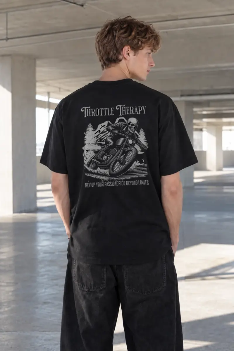 “Throttle Therapy” Heavyweight Unisex Crewneck T-shirt | Gildan 5000