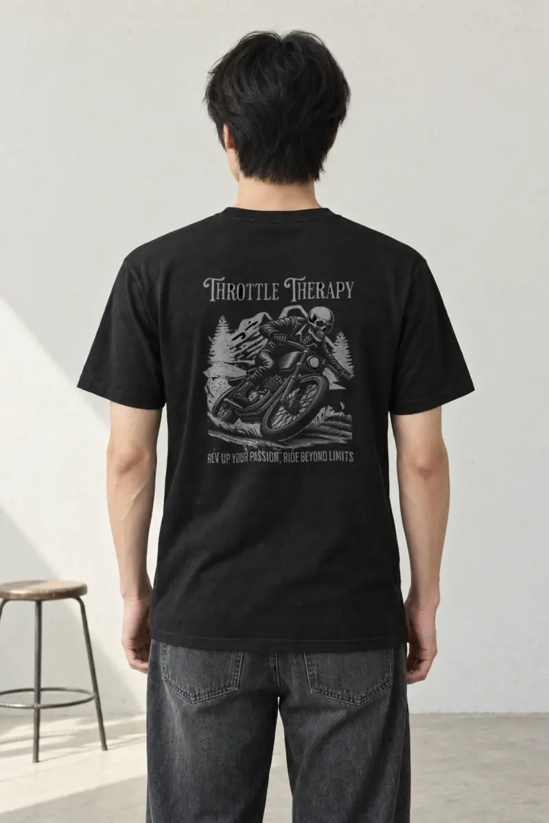 "Throttle Therapy" Heavyweight Unisex Crewneck T-shirt