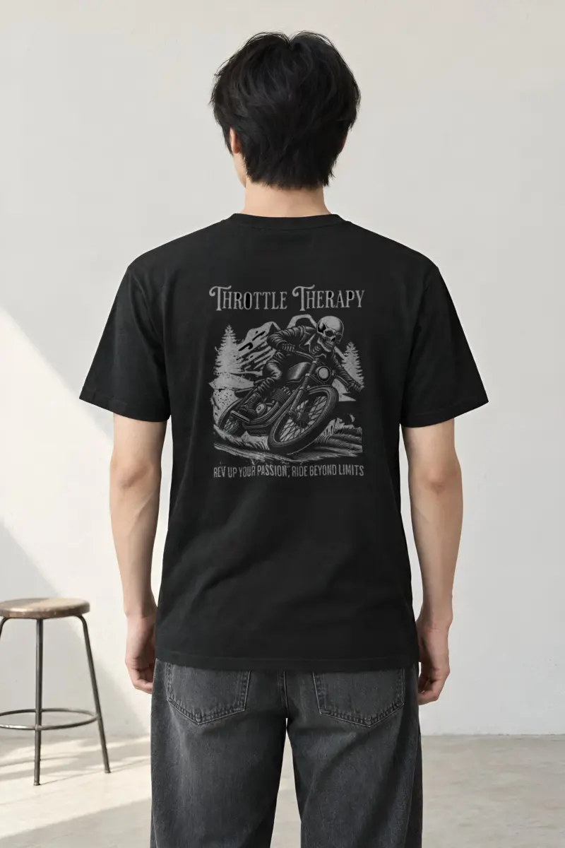 "Throttle Therapy" Heavyweight Unisex Crewneck T-shirt
