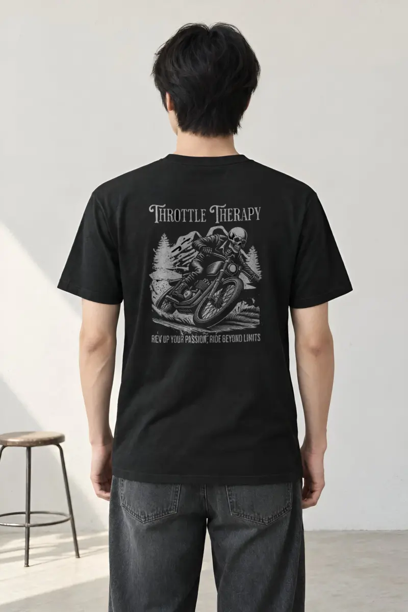 "Throttle Therapy" Heavyweight Unisex Crewneck T-shirt