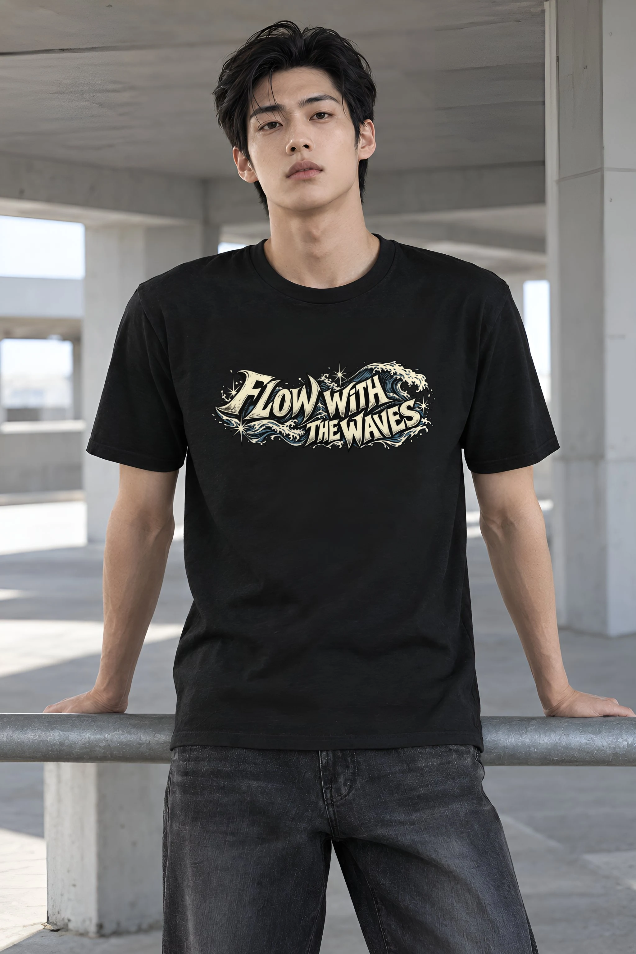 "Tidal Resolve" Heavyweight Unisex Crewneck T-shirt