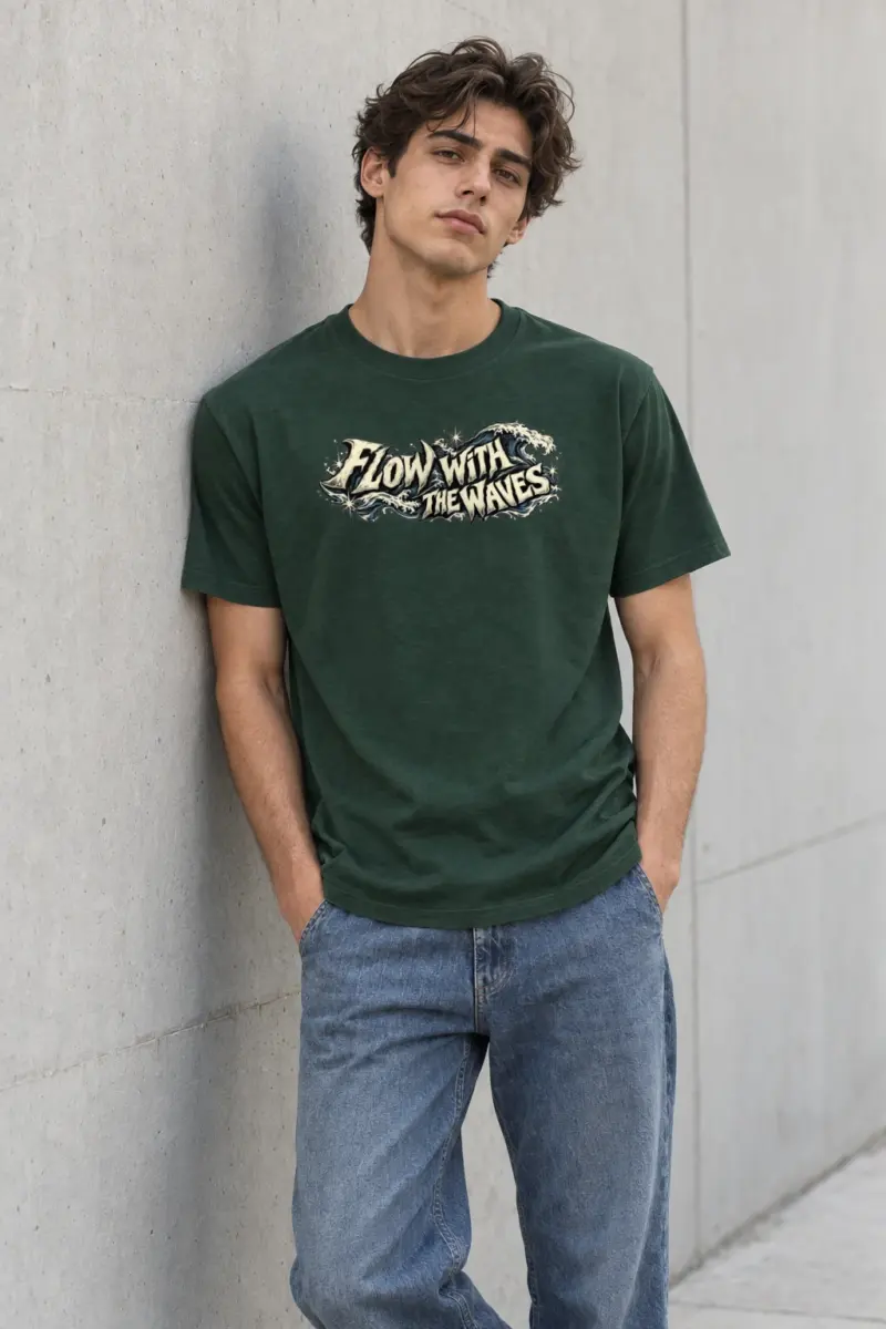 "Tidal Resolve" Heavyweight Unisex Crewneck T-shirt | Gildan 5000