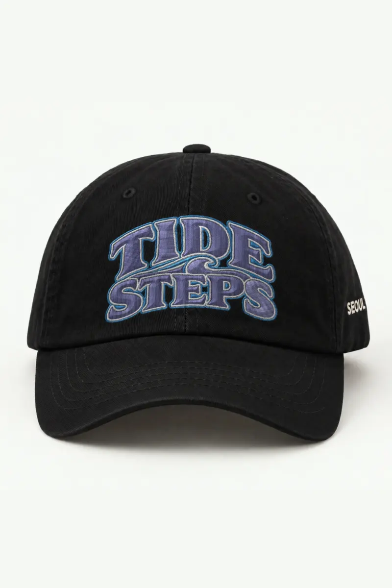 "Tide Steps" Classic Dad Hat · Embroidered — black/cap-front